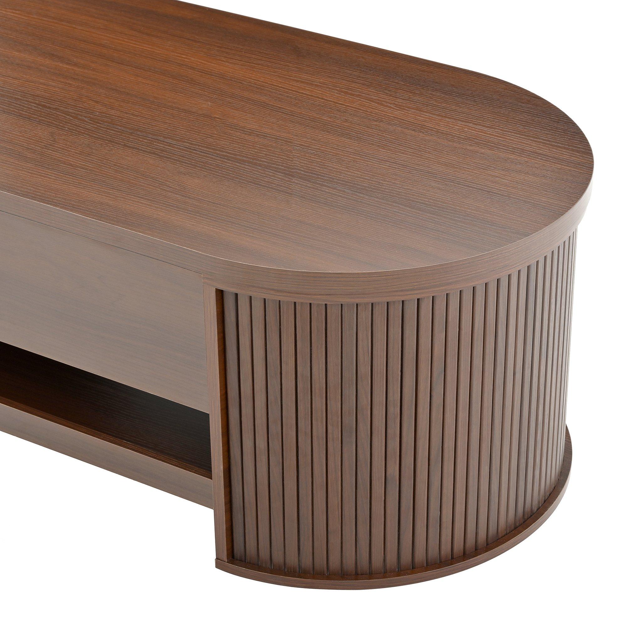 Walnut - Urban Meuble - Multifunctional Lift-Top Coffee Table - 13