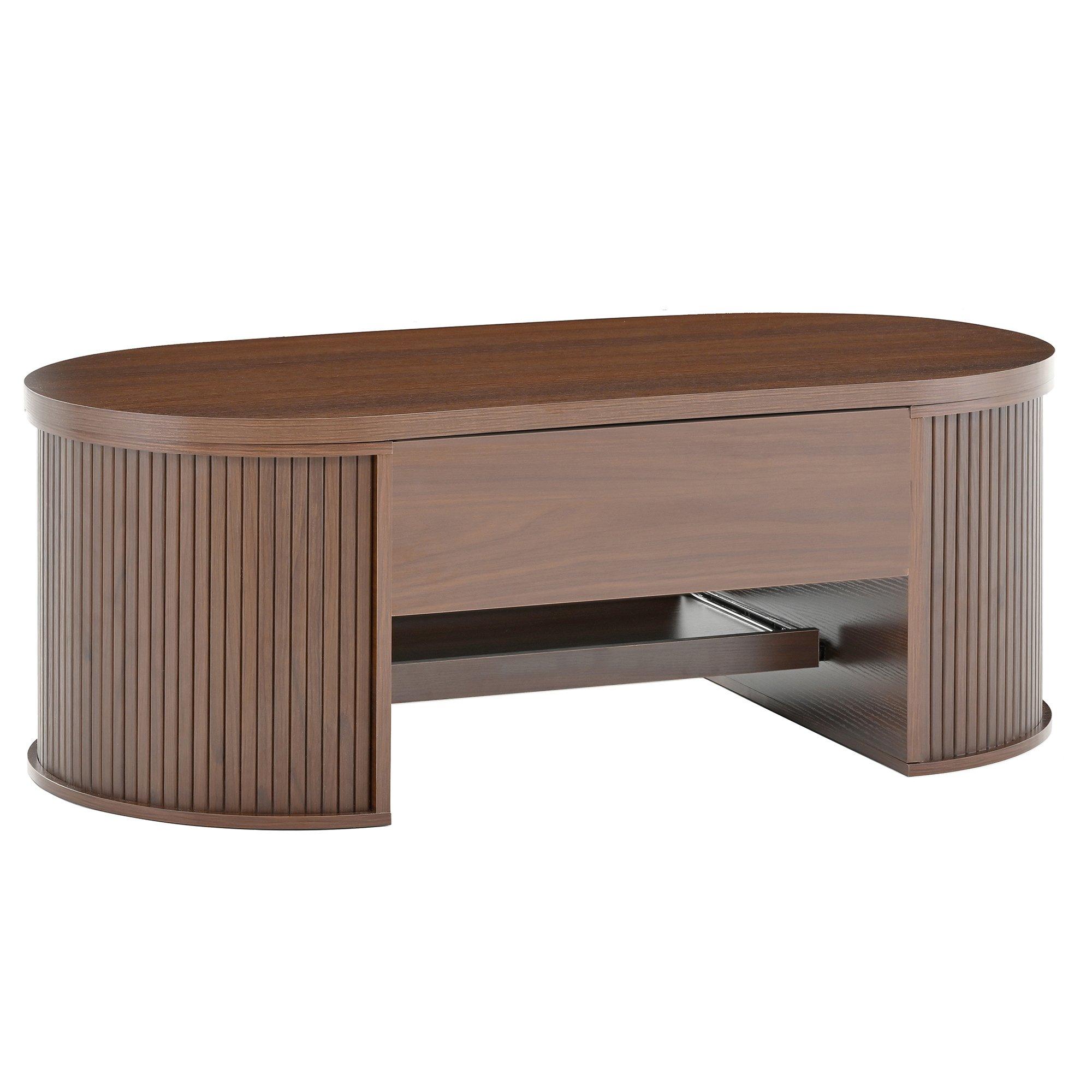 Walnut - Urban Meuble - Multifunctional Lift-Top Coffee Table - 7