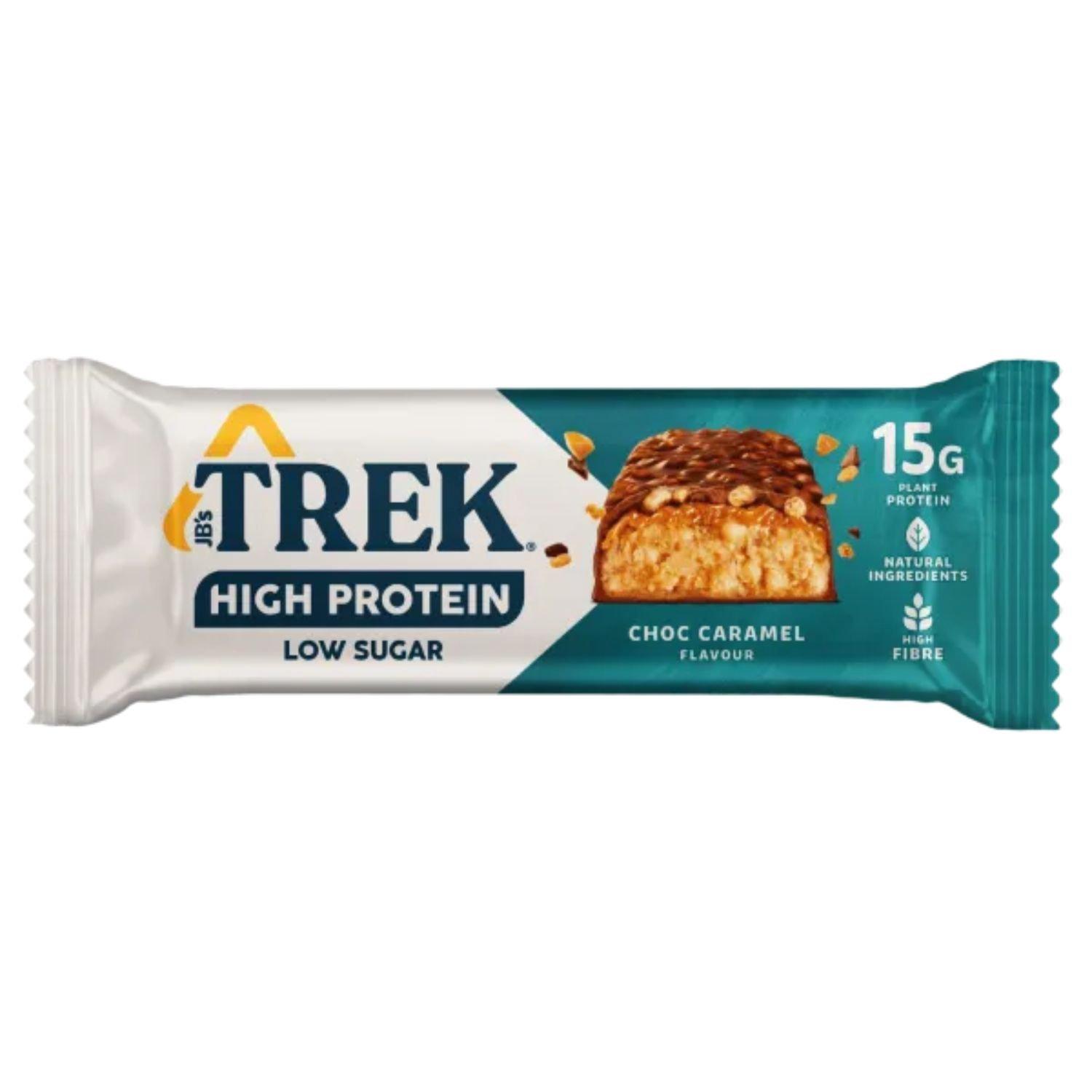 Trek  High Protein Low Sugar (12 X 55G Bars) - Choc Caramel - Pack of 12