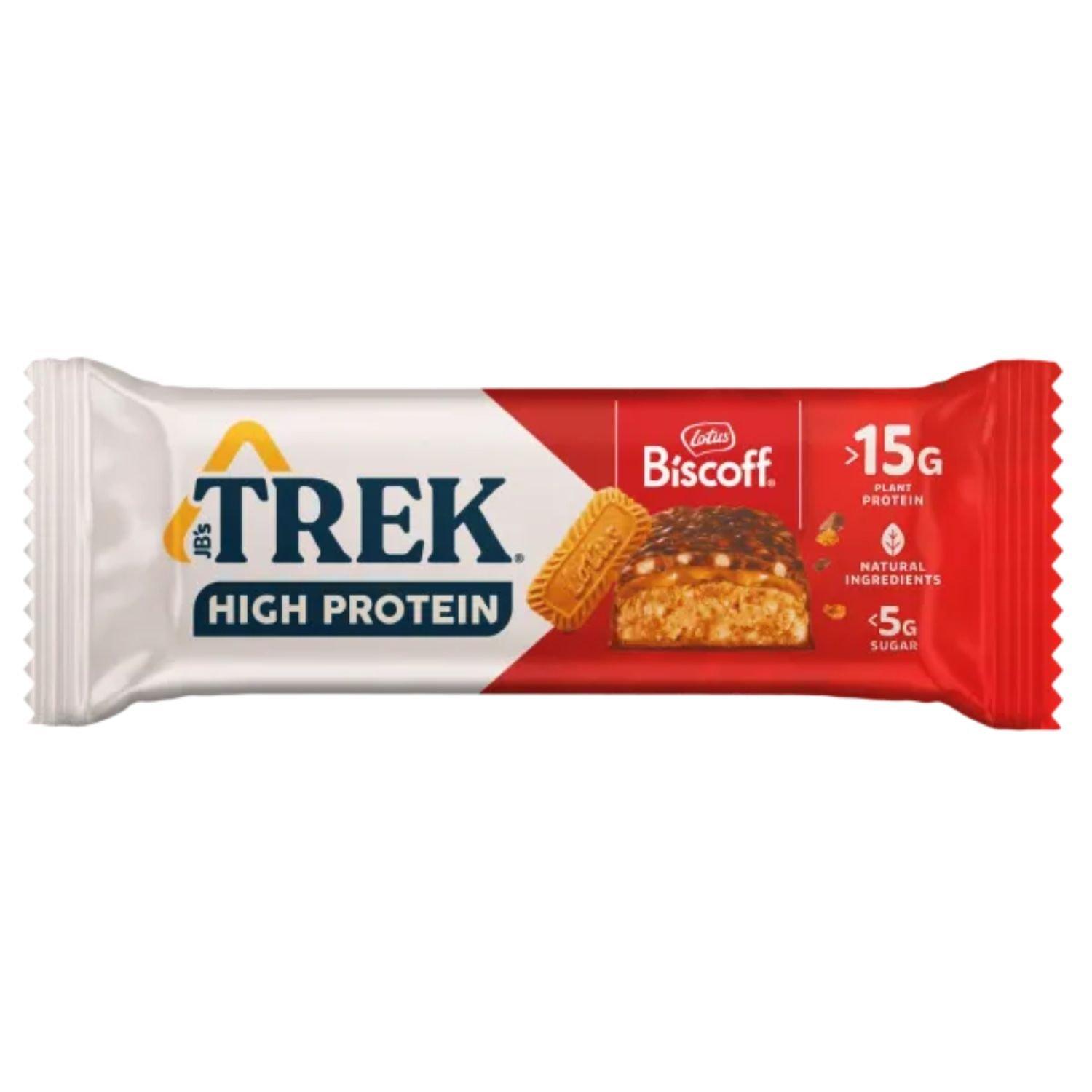 Trek  High Protein Low Sugar (12 X 55G Bars) - Biscoff - Pack of 12