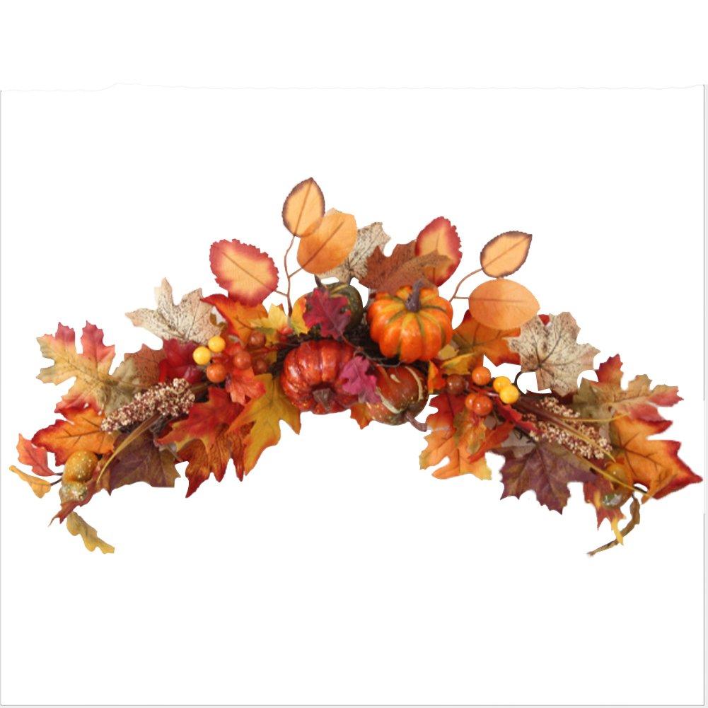Orange - LIFE IDEAS - Artificial Autumn Maple Leaves Swag Decor - 2