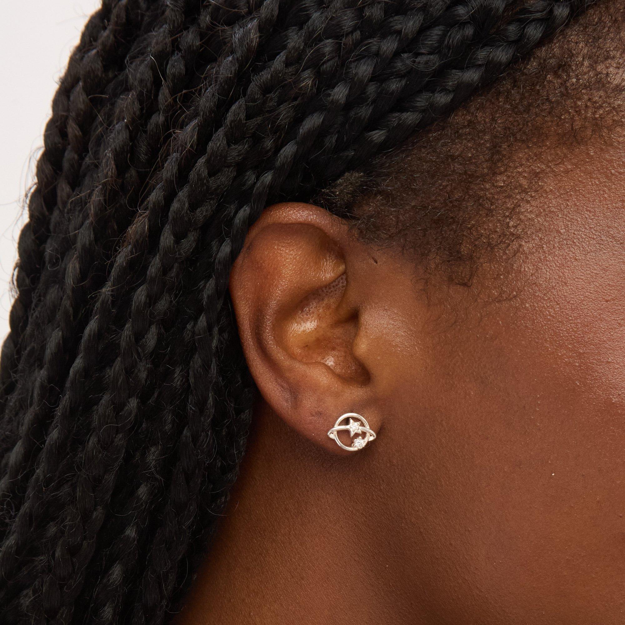 Silver - Simply Silver - Sterling Silver 925 Cubic Zirconia Orb Studs - 3