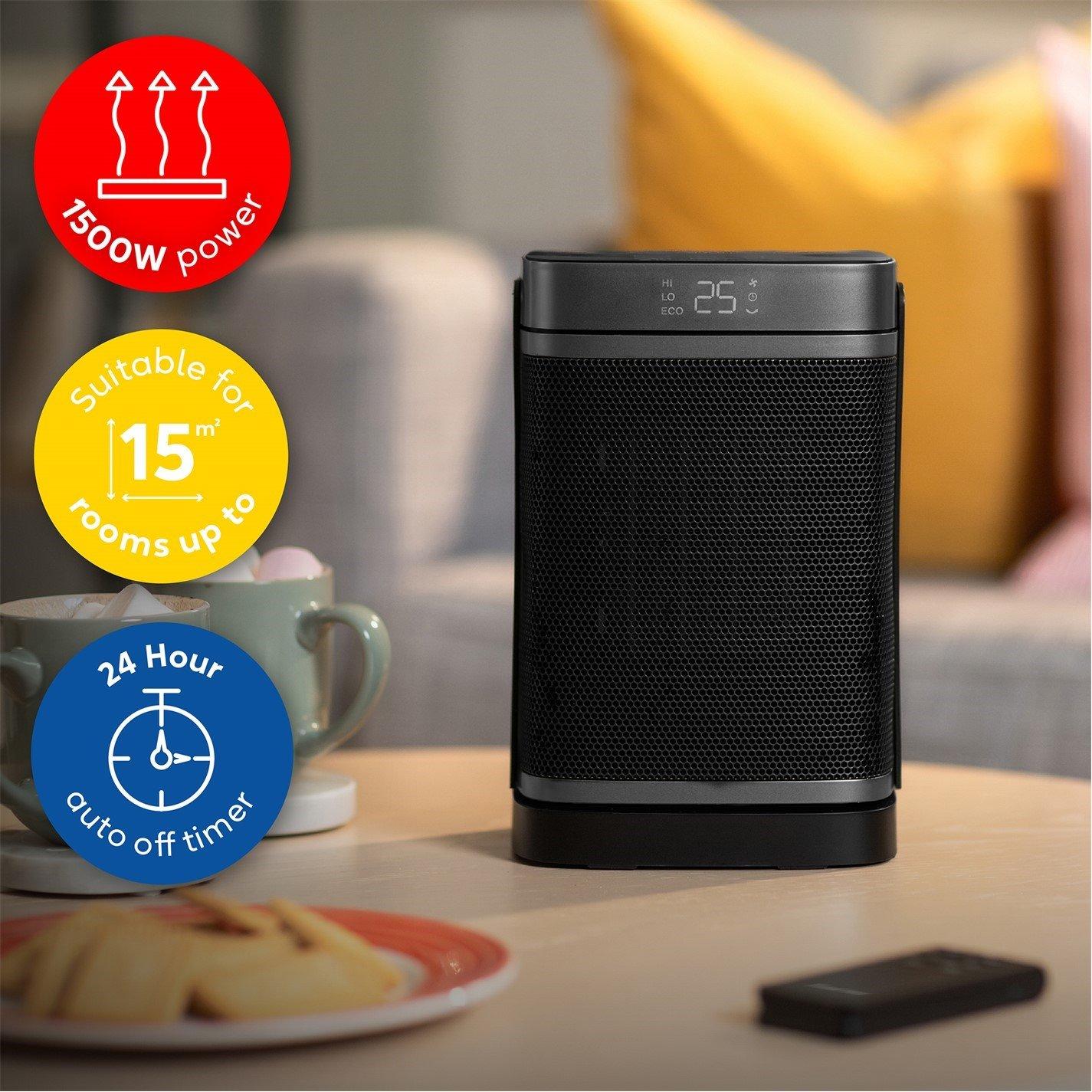 Silver / Black - Russell Hobbs - Russell Hobbs RHCH2001S Oscillating Ceramic heater - 6