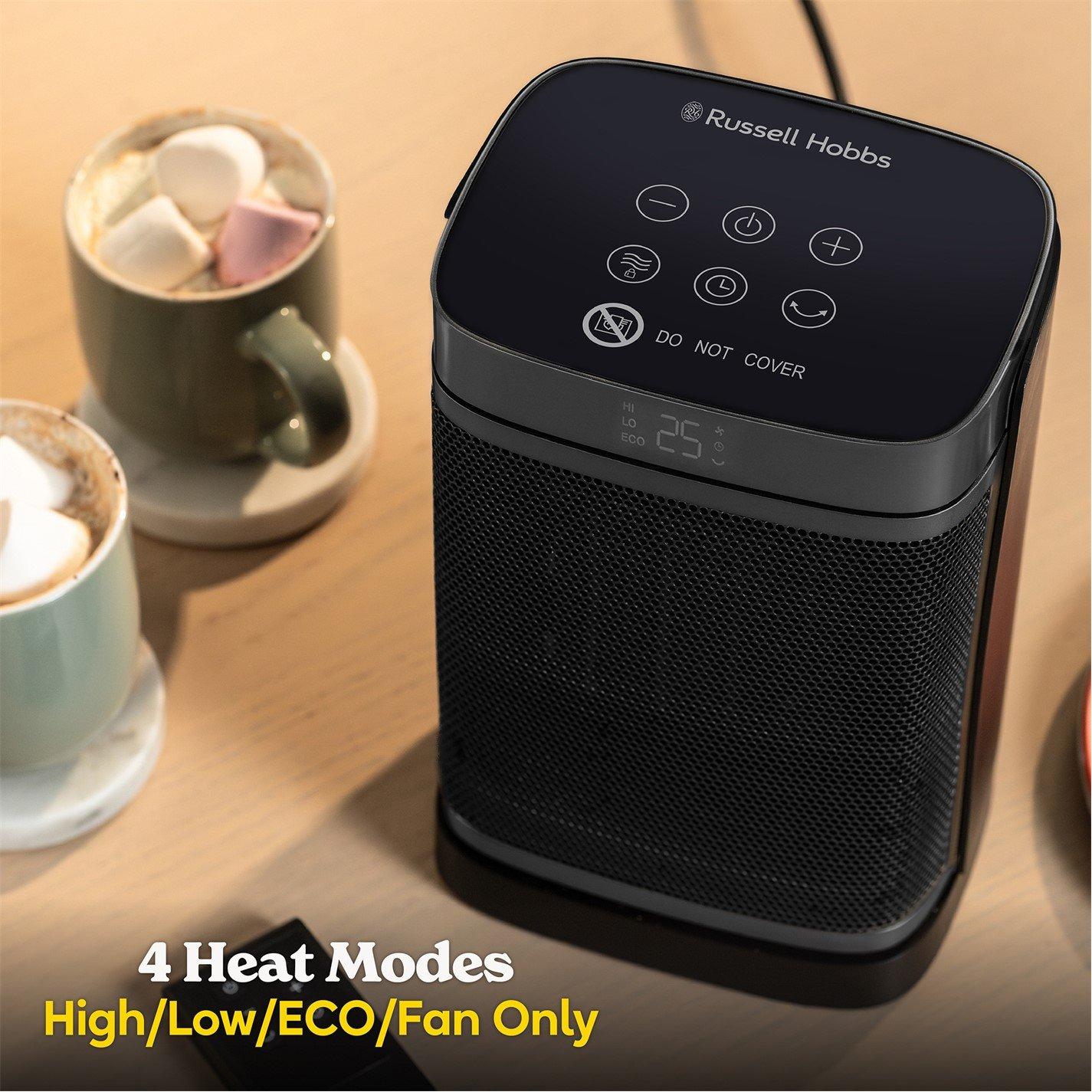 Silver / Black - Russell Hobbs - Russell Hobbs RHCH2001S Oscillating Ceramic heater - 7