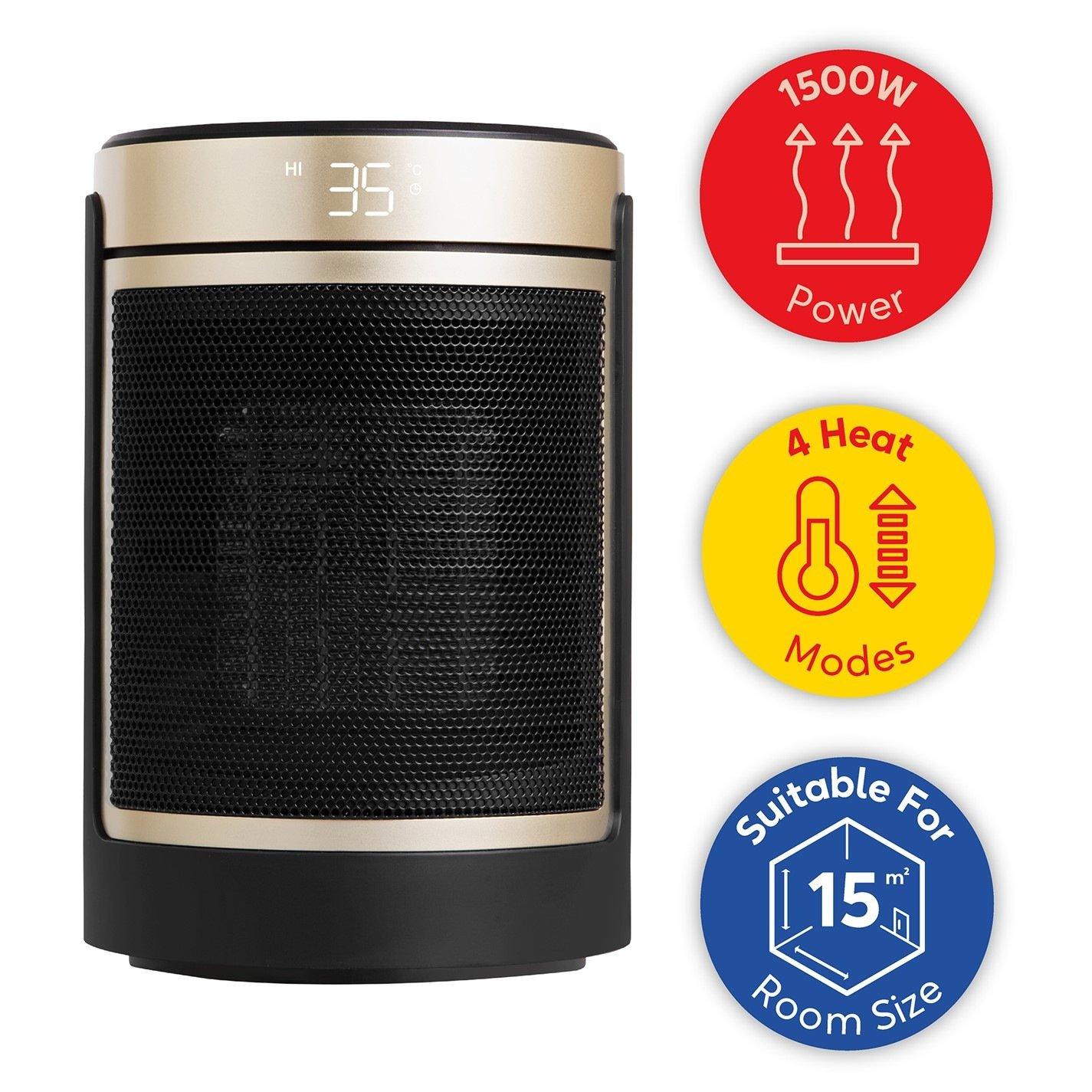 Gold / Black - Russell Hobbs - RHCH2002G Oscillating Indoor Ceramic heater - 11