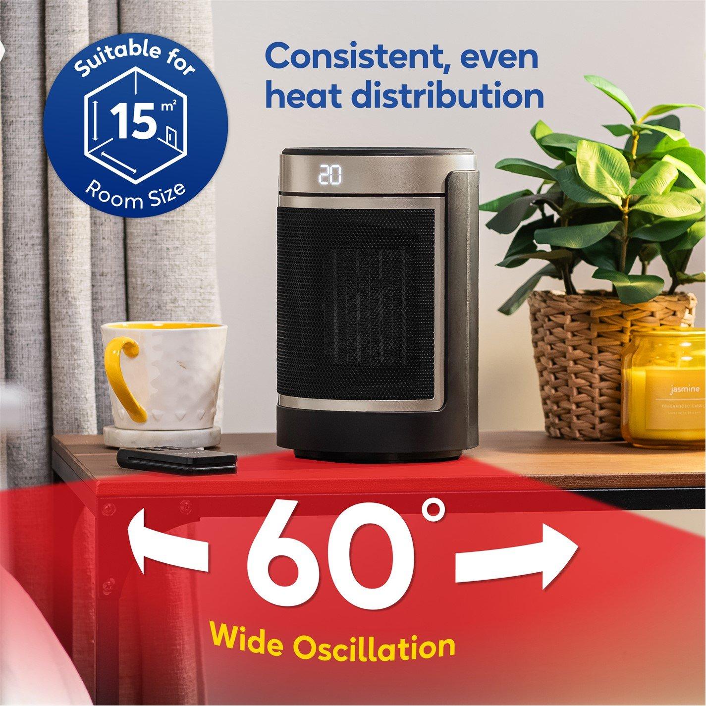 Gold / Black - Russell Hobbs - RHCH2002G Oscillating Indoor Ceramic heater - 3