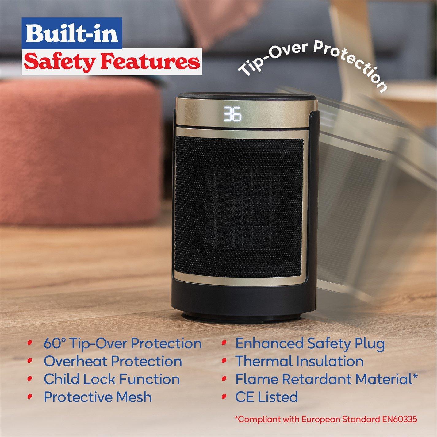 Gold / Black - Russell Hobbs - RHCH2002G Oscillating Indoor Ceramic heater - 4