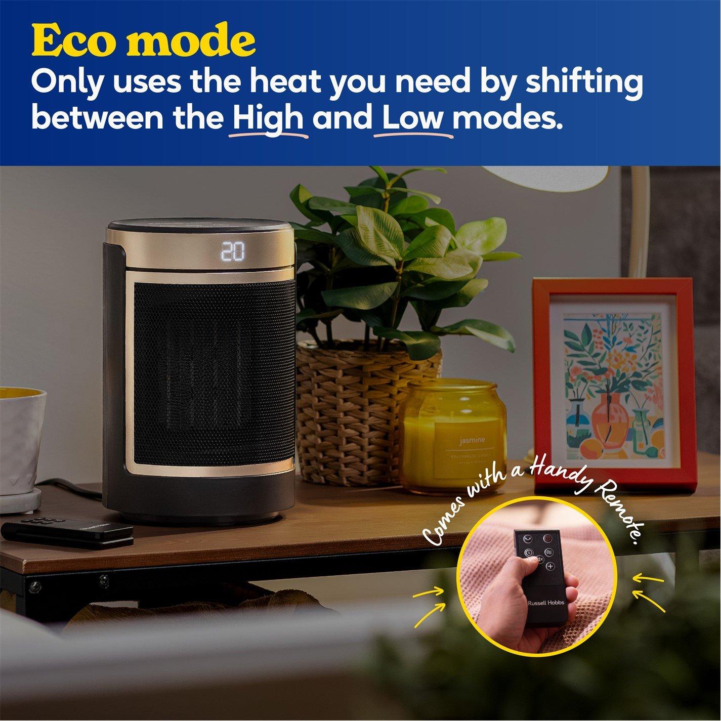 Gold / Black - Russell Hobbs - RHCH2002G Oscillating Indoor Ceramic heater - 6