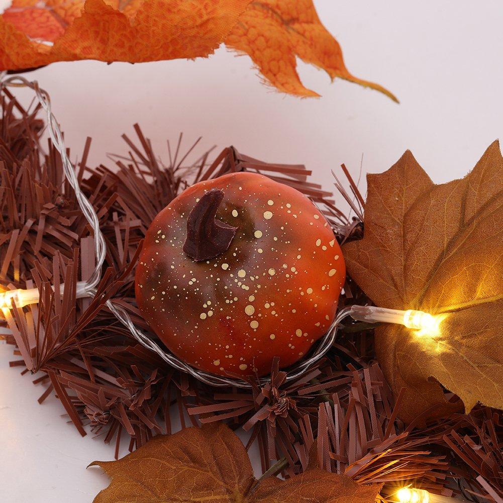 Orange - LIFE IDEAS - Sunflower Autumn Garland with Lights - 5