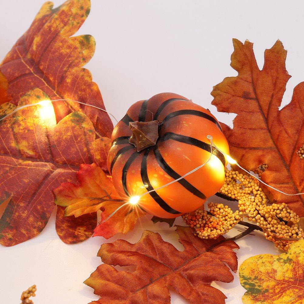 Orange - LIFE IDEAS - Sunflower Autumn Garland with Lights - 6