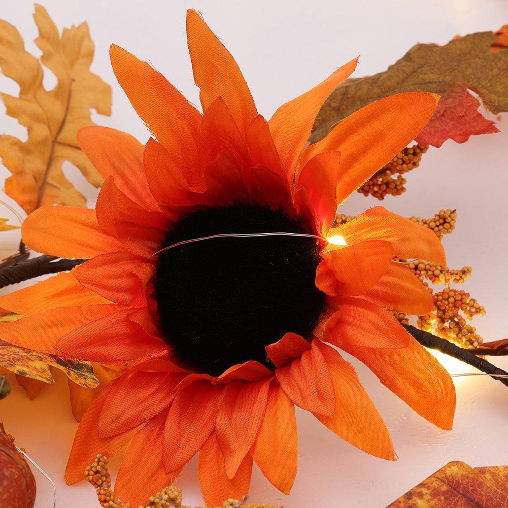 Orange - LIFE IDEAS - Sunflower Autumn Garland with Lights - 7