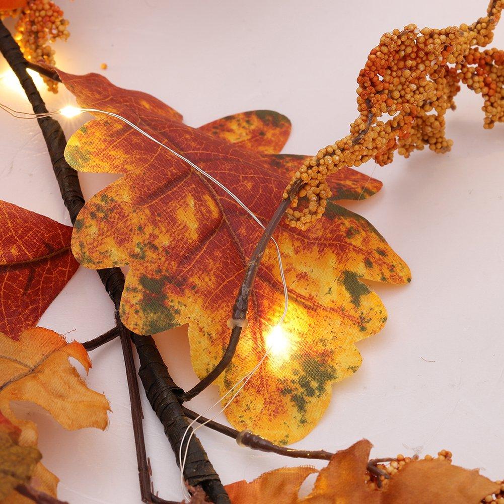 Orange - LIFE IDEAS - Sunflower Autumn Garland with Lights - 8