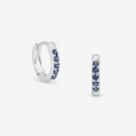 Simply Silver Sterling Silver 925 Cubic Zirconia Sapphire Hoops