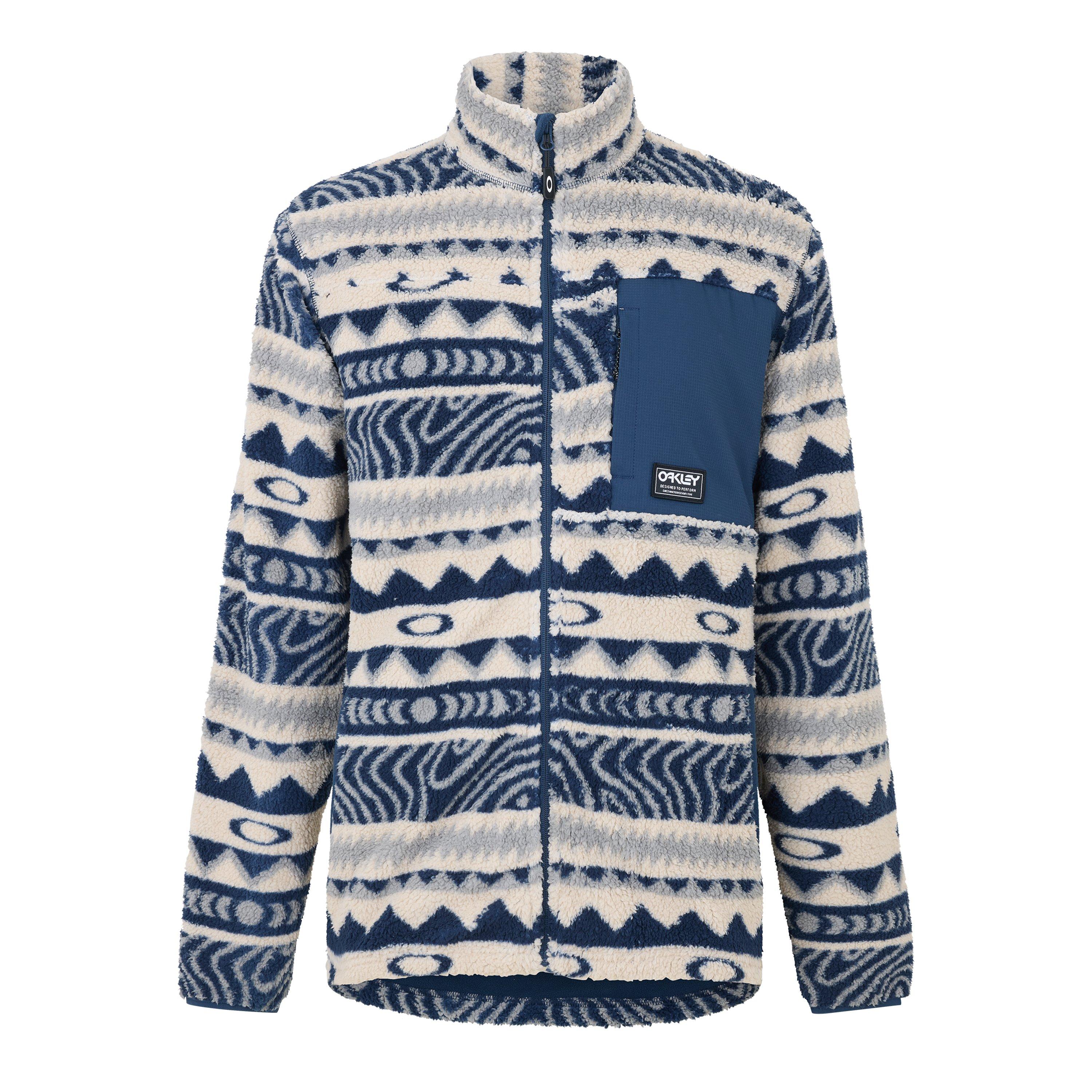 Oakley Men's Mountain Fire Full Zip Sherpa Long Sleeve Fleece - Abyss - Small
