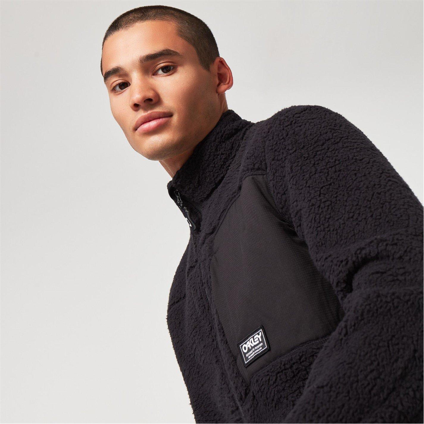 Black - Oakley - Men's Mountain Fire Full Zip Sherpa Long Sleeve Fleece - 5