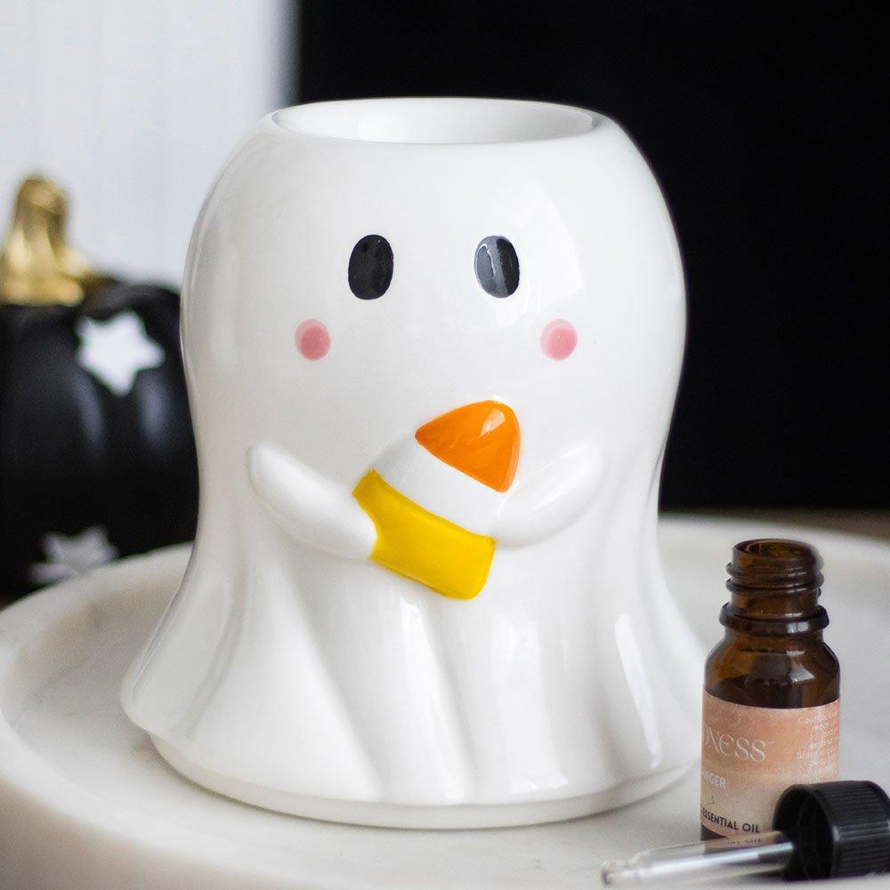 Something Different  Candy Corn Ghost Oil Burner And Wax Warmer - White