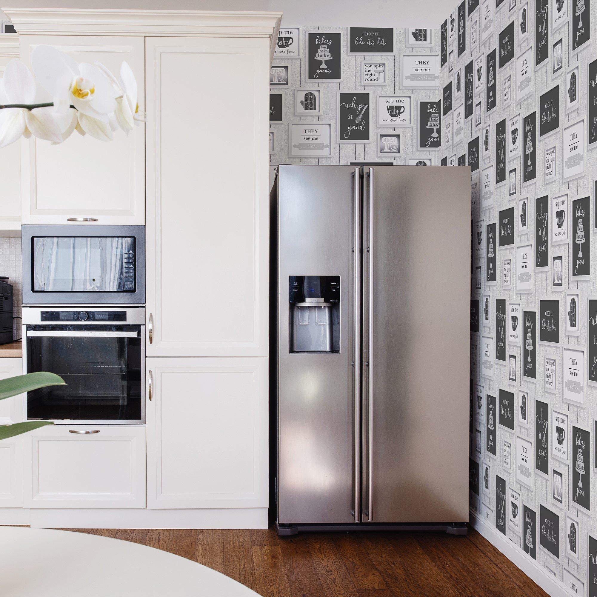 Mono - Contour - Framed Quotes Black & White Washable Wallpaper - 2