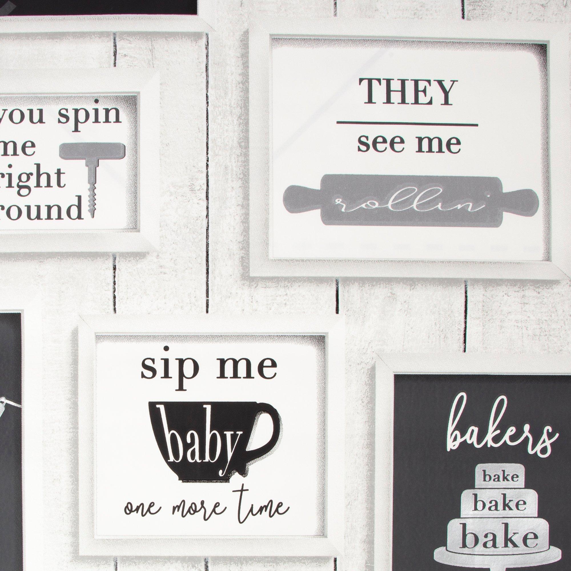 Mono - Contour - Framed Quotes Black & White Washable Wallpaper - 4