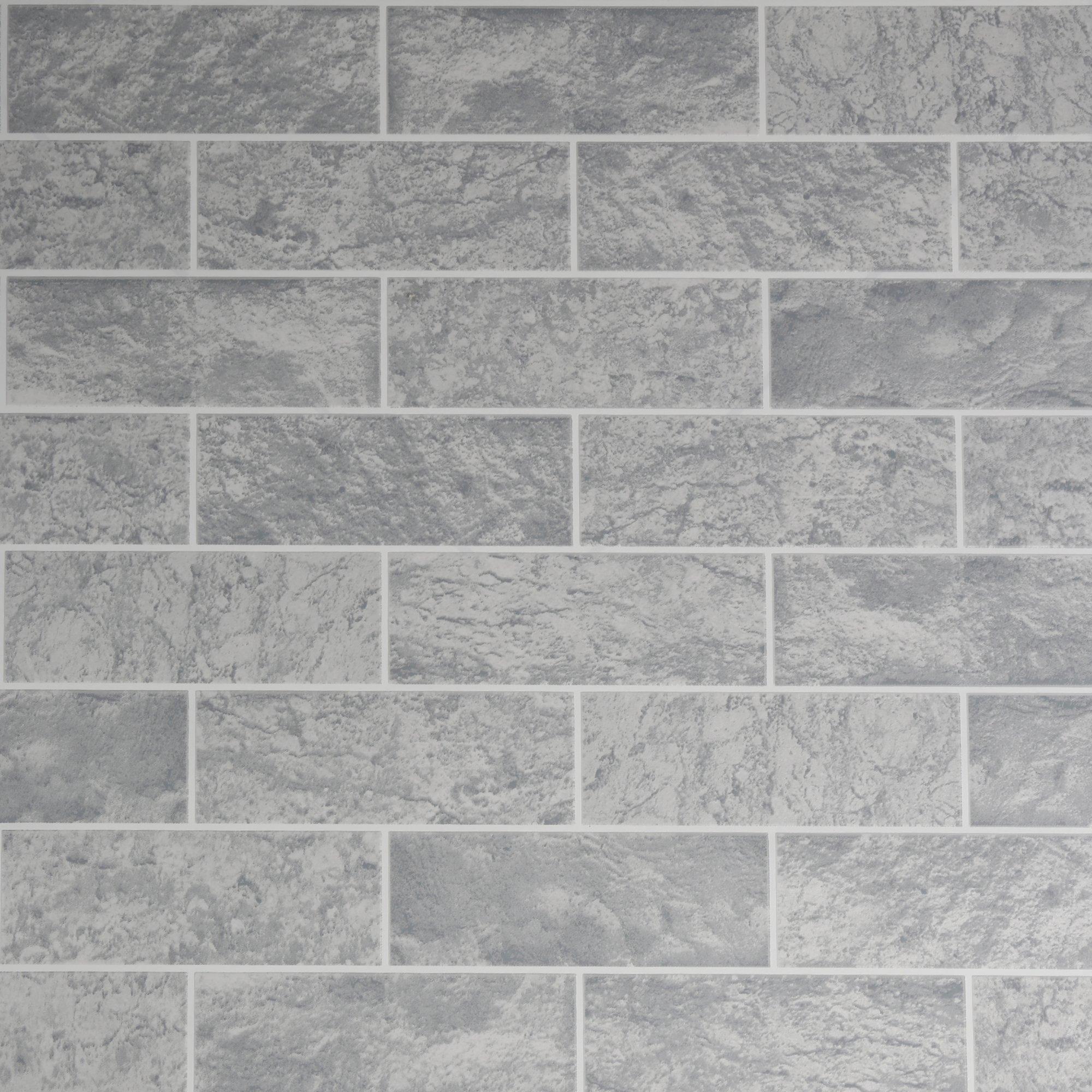 Grey - Contour - Contour Grey Tile Washable Wallpaper - 1