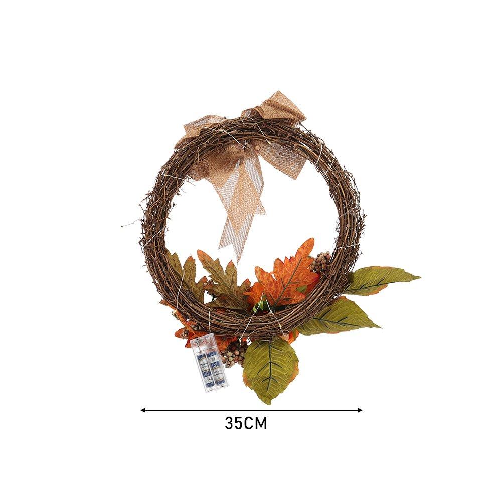 Orange - LIFE IDEAS - Home Decoration Artificial Sunflower Wreath - 2