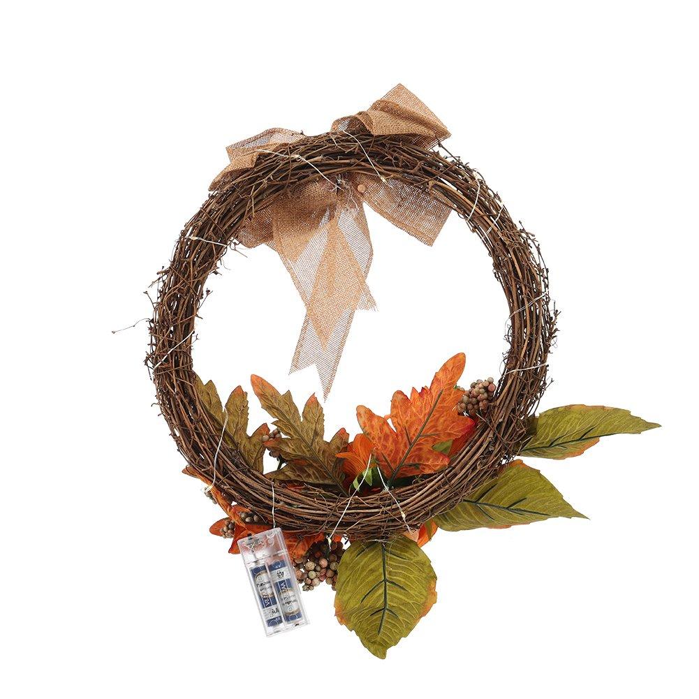 Orange - LIFE IDEAS - Home Decoration Artificial Sunflower Wreath - 4