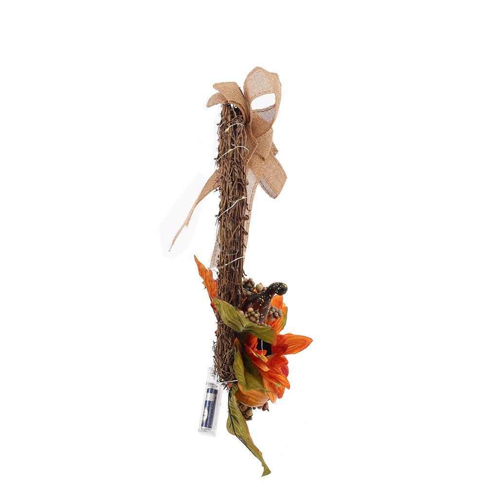 Orange - LIFE IDEAS - Home Decoration Artificial Sunflower Wreath - 5