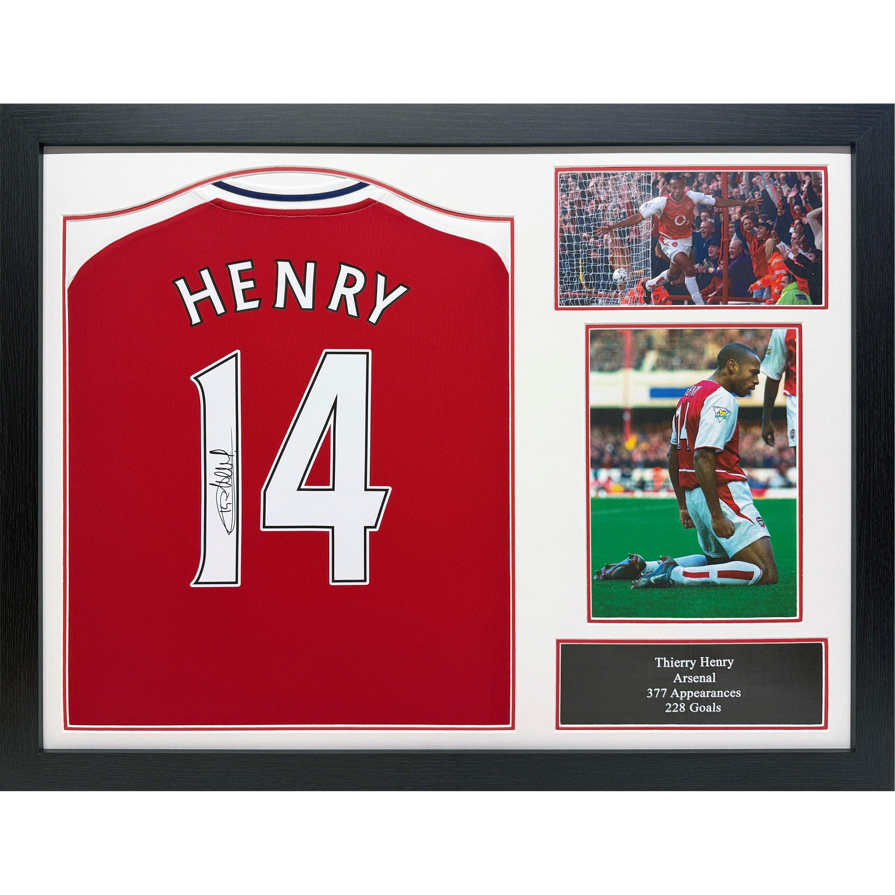 Allstarsignings Ltd  Thierry Henry Signed & Framed Arsenal Shirt - Red