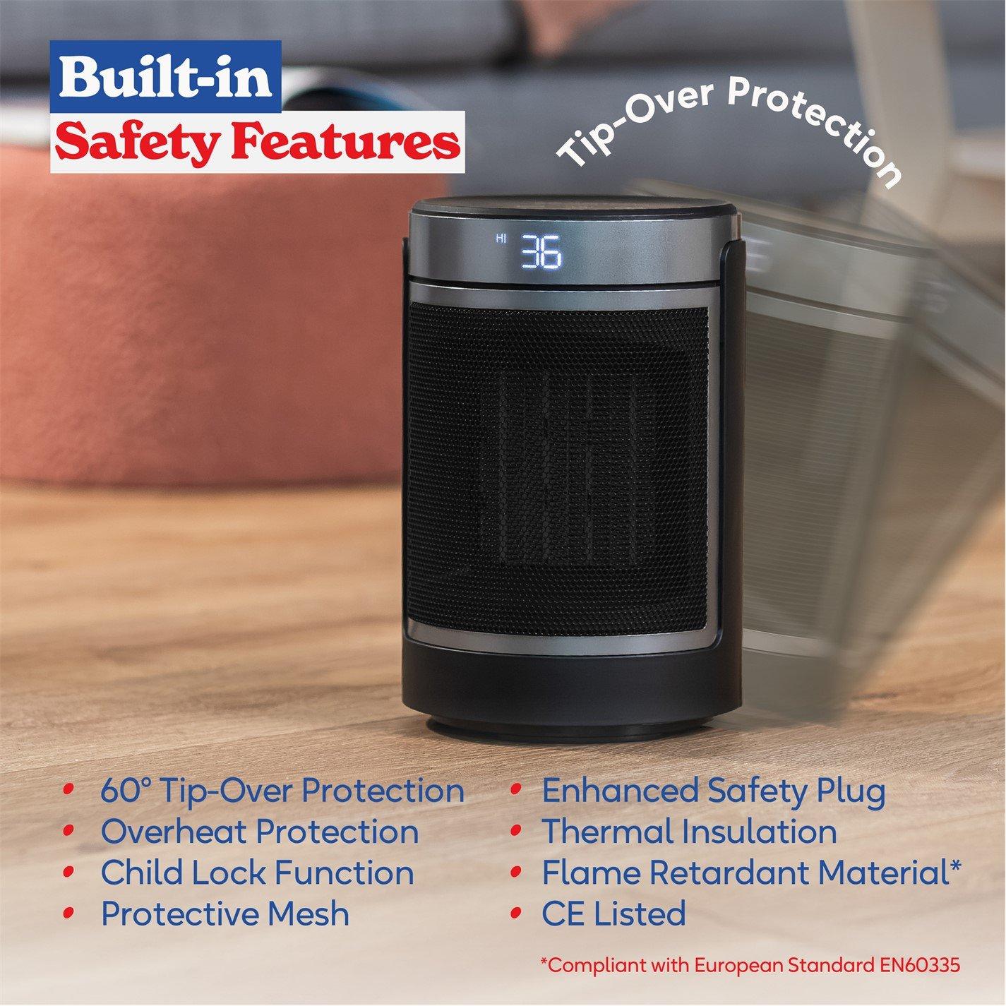 Silver / Black - Russell Hobbs - RHCH2002S Oscillating Indoor Ceramic Heater - 4