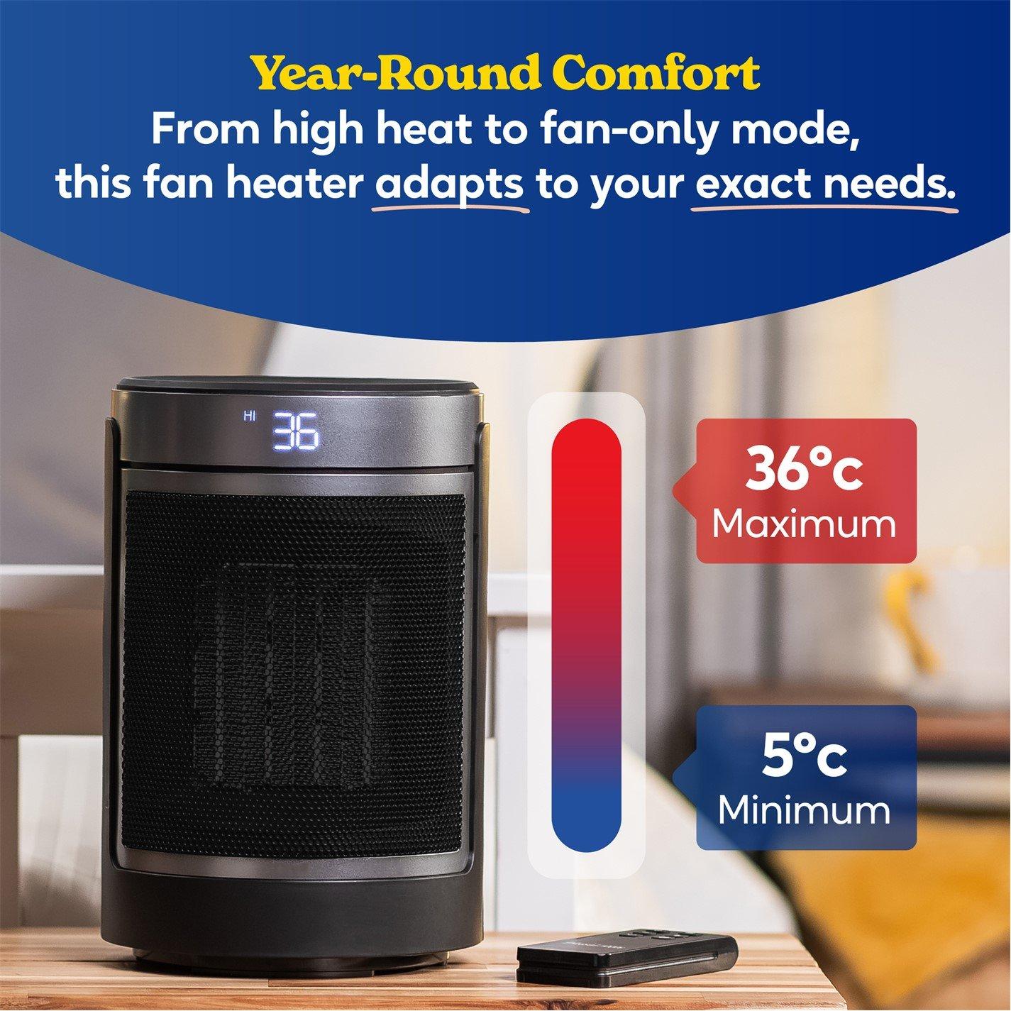 Silver / Black - Russell Hobbs - RHCH2002S Oscillating Indoor Ceramic Heater - 5