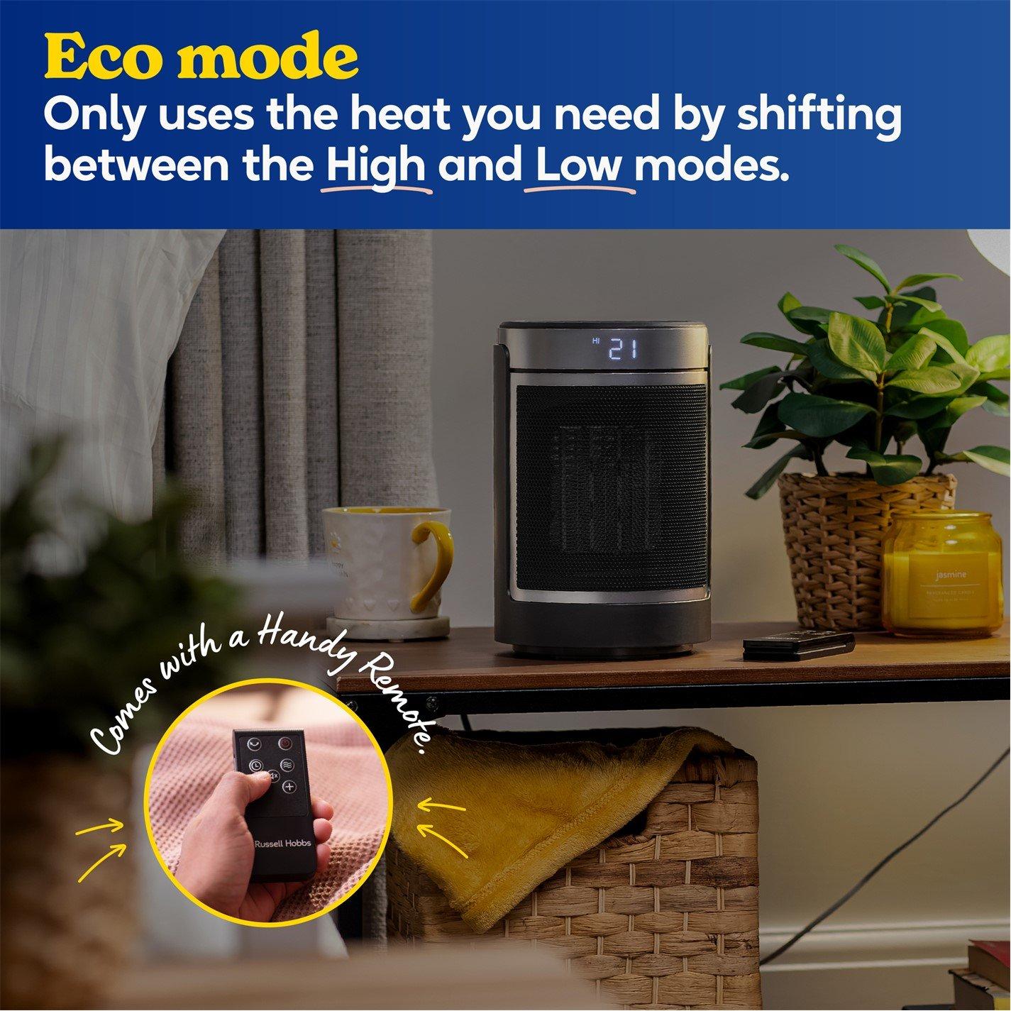 Silver / Black - Russell Hobbs - RHCH2002S Oscillating Indoor Ceramic Heater - 6