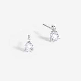 Simply Silver Sterling Silver 925 CZ Pave Pear Drop Studs