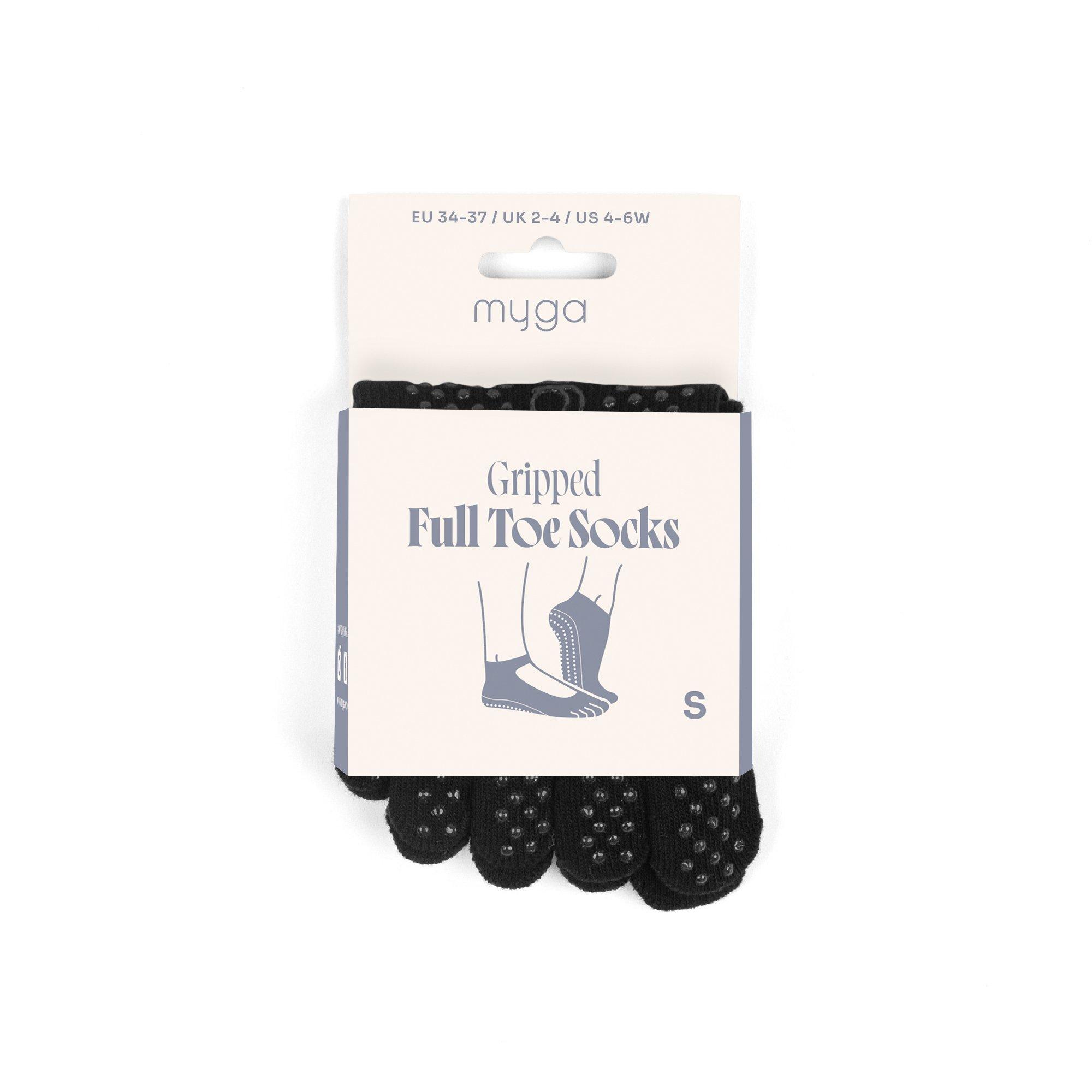 Black - Myga - Myga Pack of 3 Yoga Toe Socks - 1