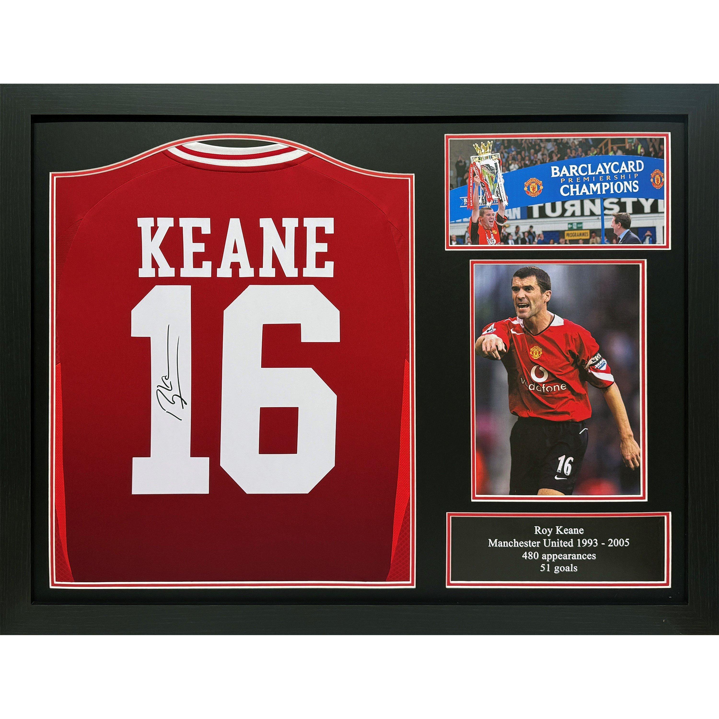 Allstarsignings Ltd  Roy Keane Signed & Framed Manchester United Shirt - Red
