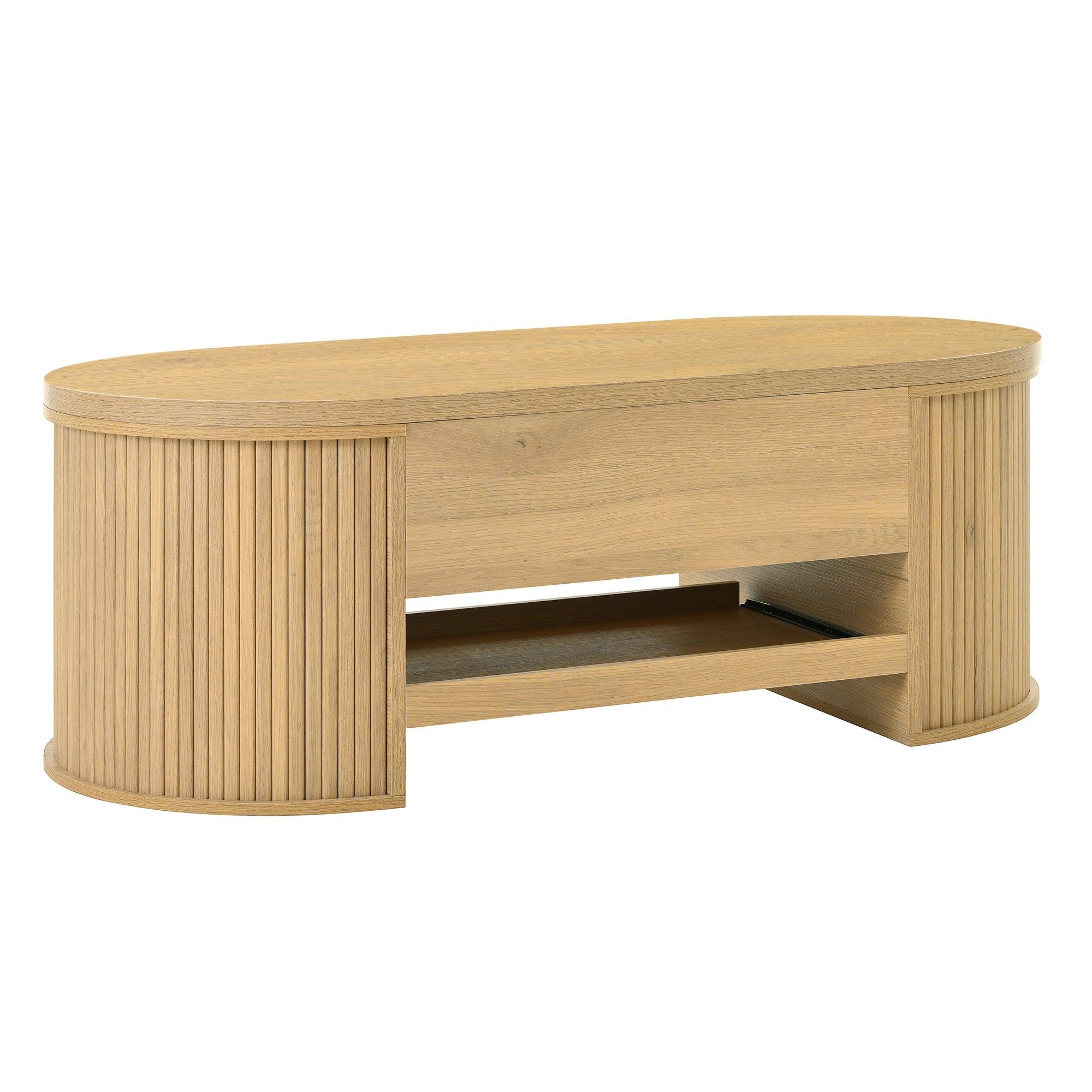 Oak - Urban Meuble - Multifunctional Lift-Top Coffee Table - 13