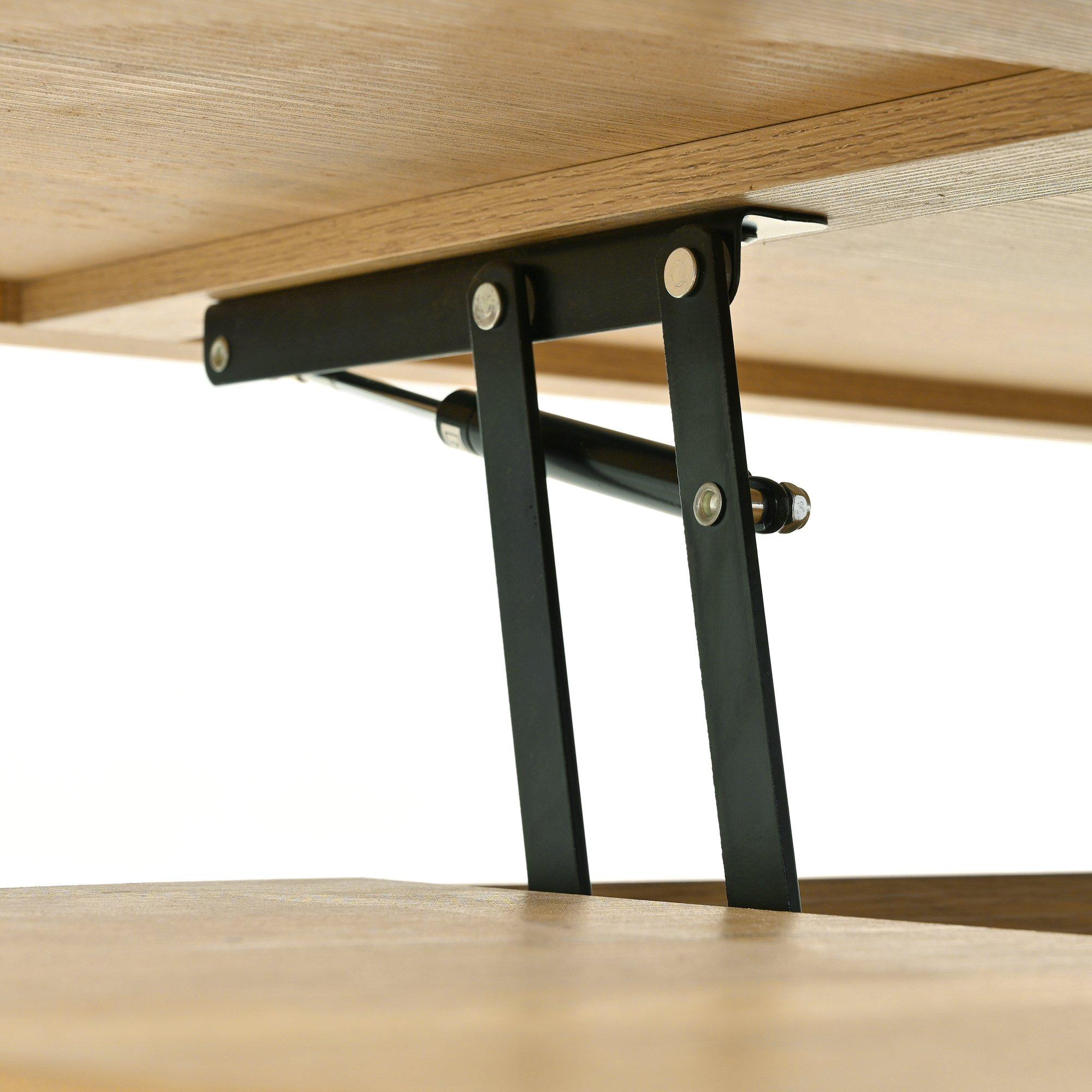 Oak - Urban Meuble - Multifunctional Lift-Top Coffee Table - 15