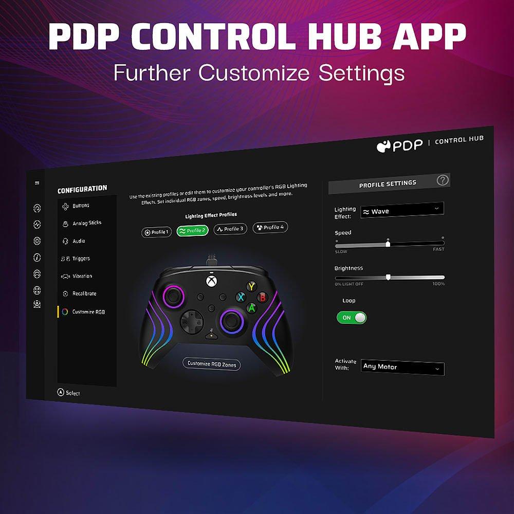 Sort - PDP - Afterglow Wave Wired Xbox Controller - Black - 8