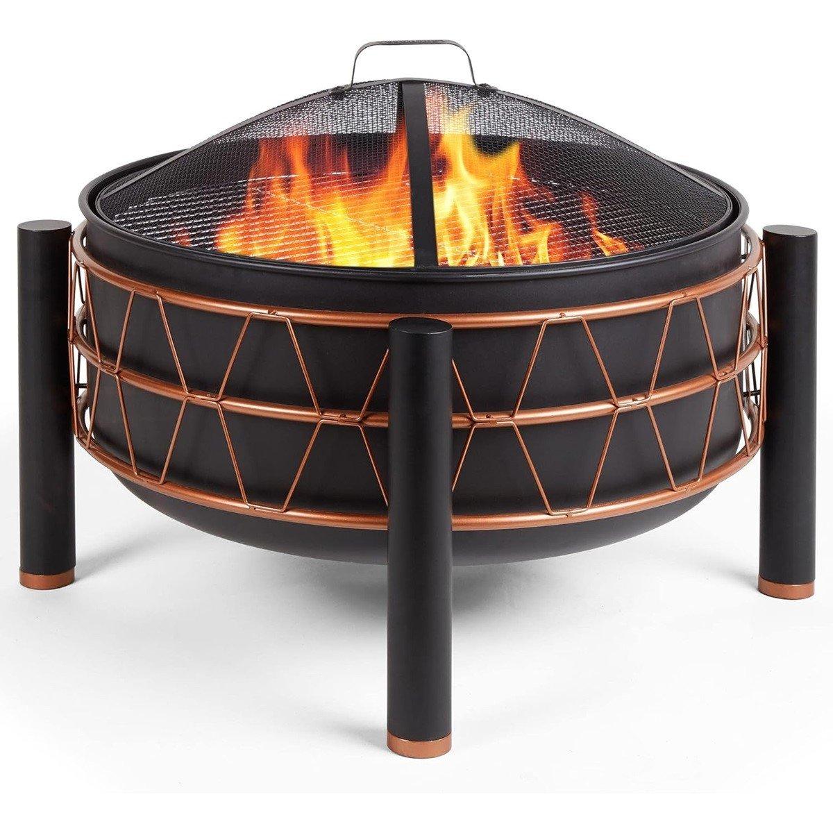 Black - VonHaus - VonHaus - Black & Copper Fire Pit - 1