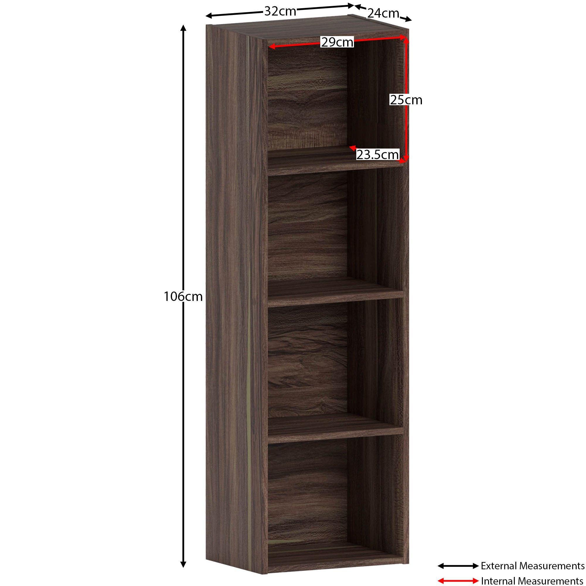 Walnut - Lassic - Vida Designs Oxford 4 Tier Cube Bookcase - 2