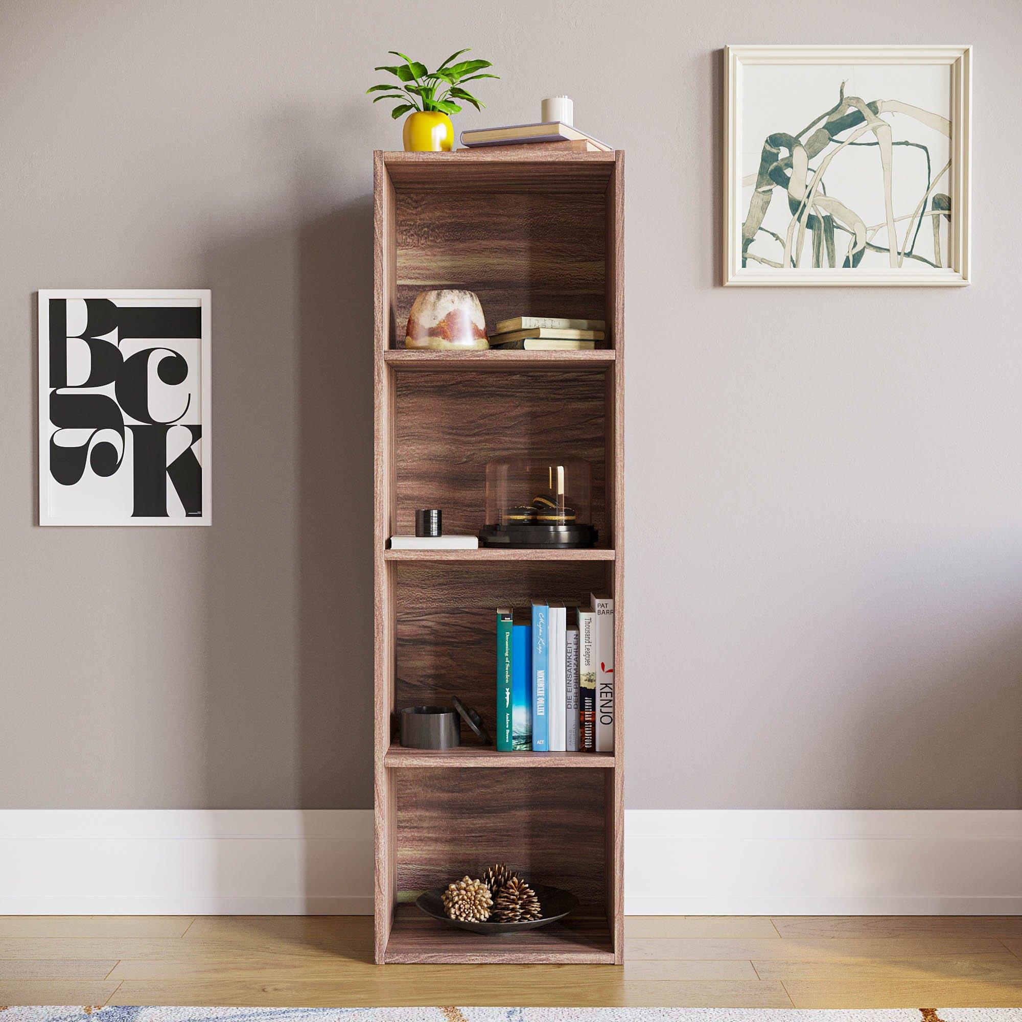 Walnut - Lassic - Vida Designs Oxford 4 Tier Cube Bookcase - 3