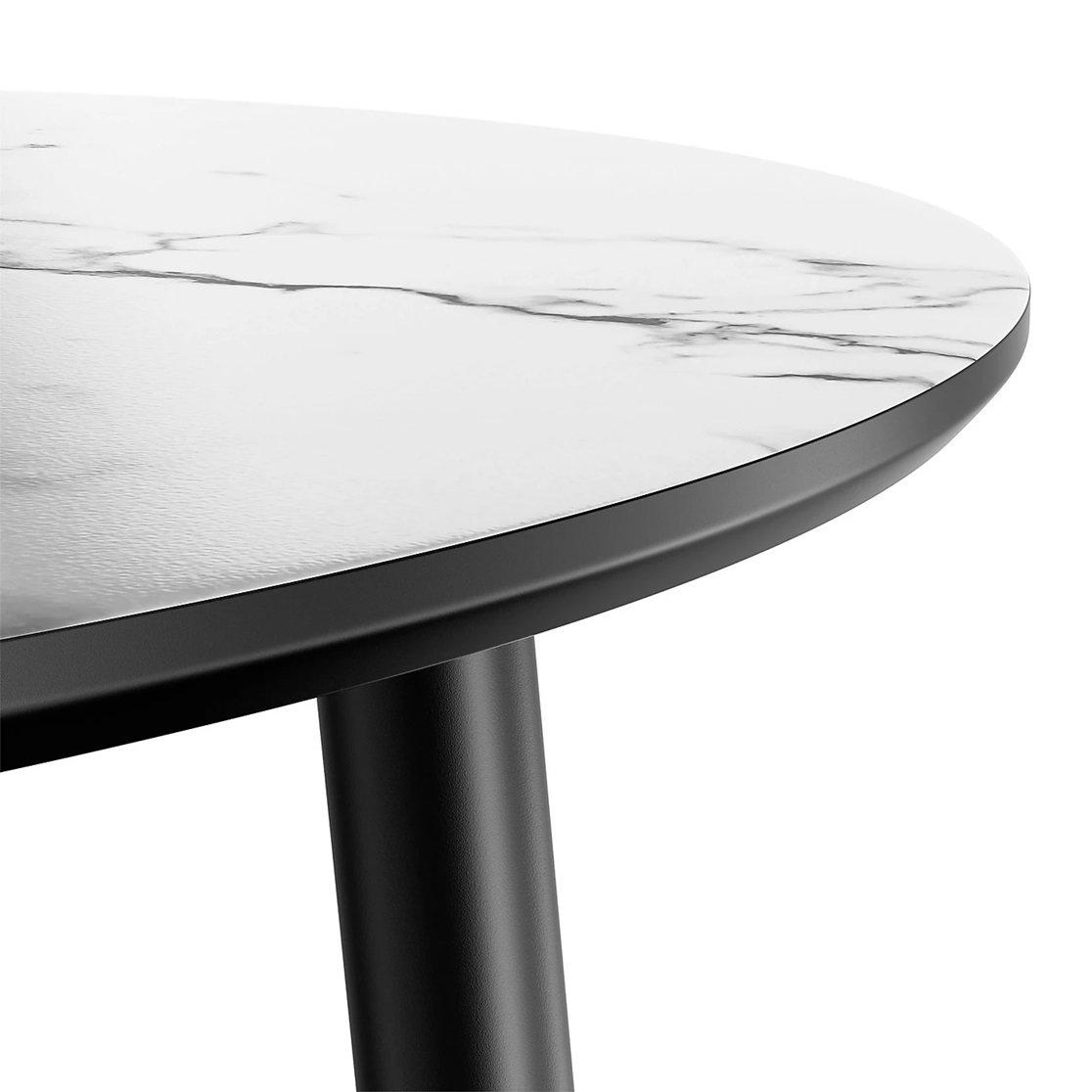 Grey - VonHaus - Parma 4 Seater Marble Effect Dining Table - 7