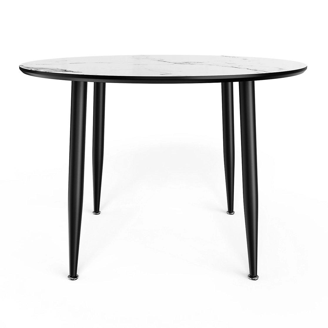 Grey - VonHaus - Parma 4 Seater Marble Effect Dining Table - 8