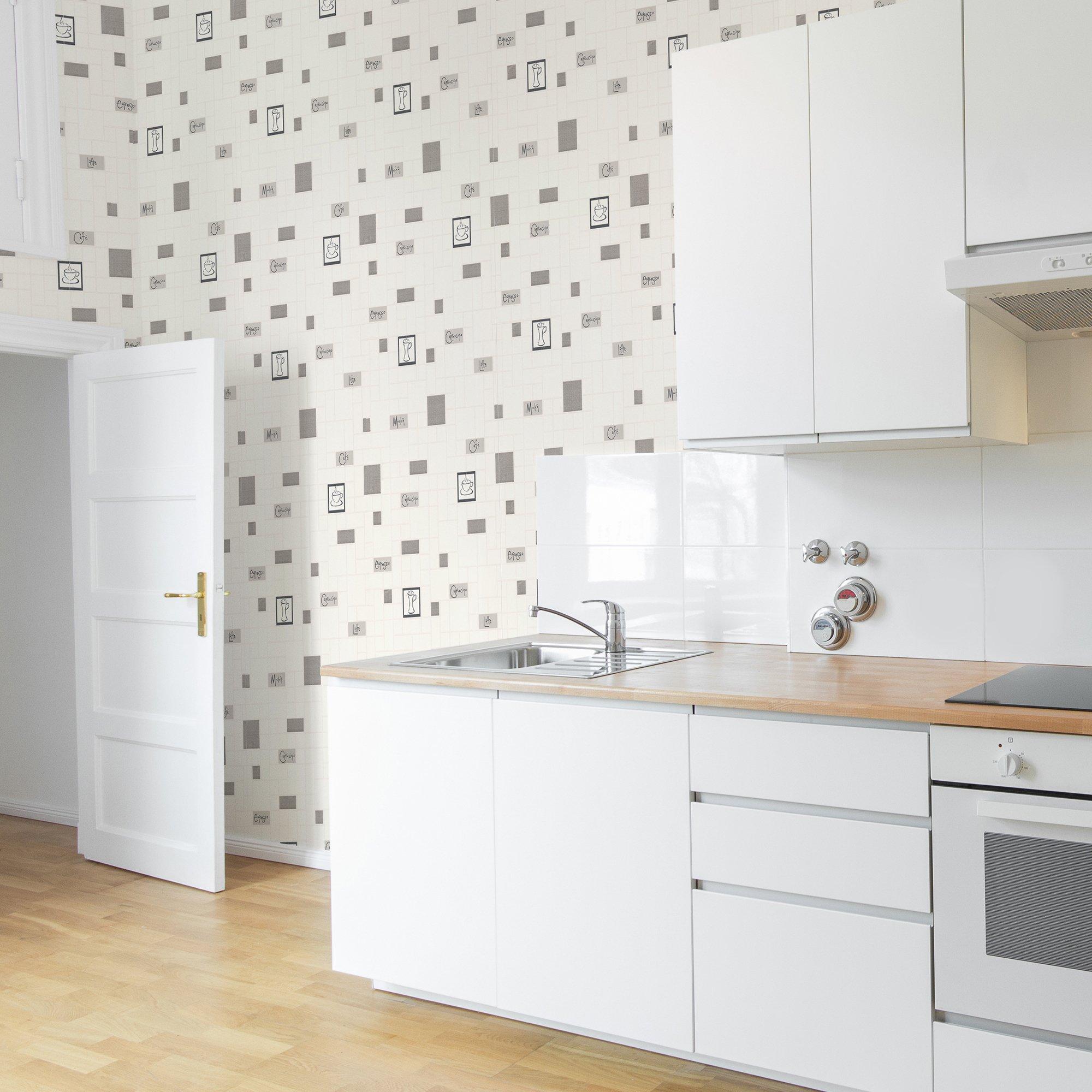 White - Contour - Contour Cafe Culture White Washable Wallpaper - 2