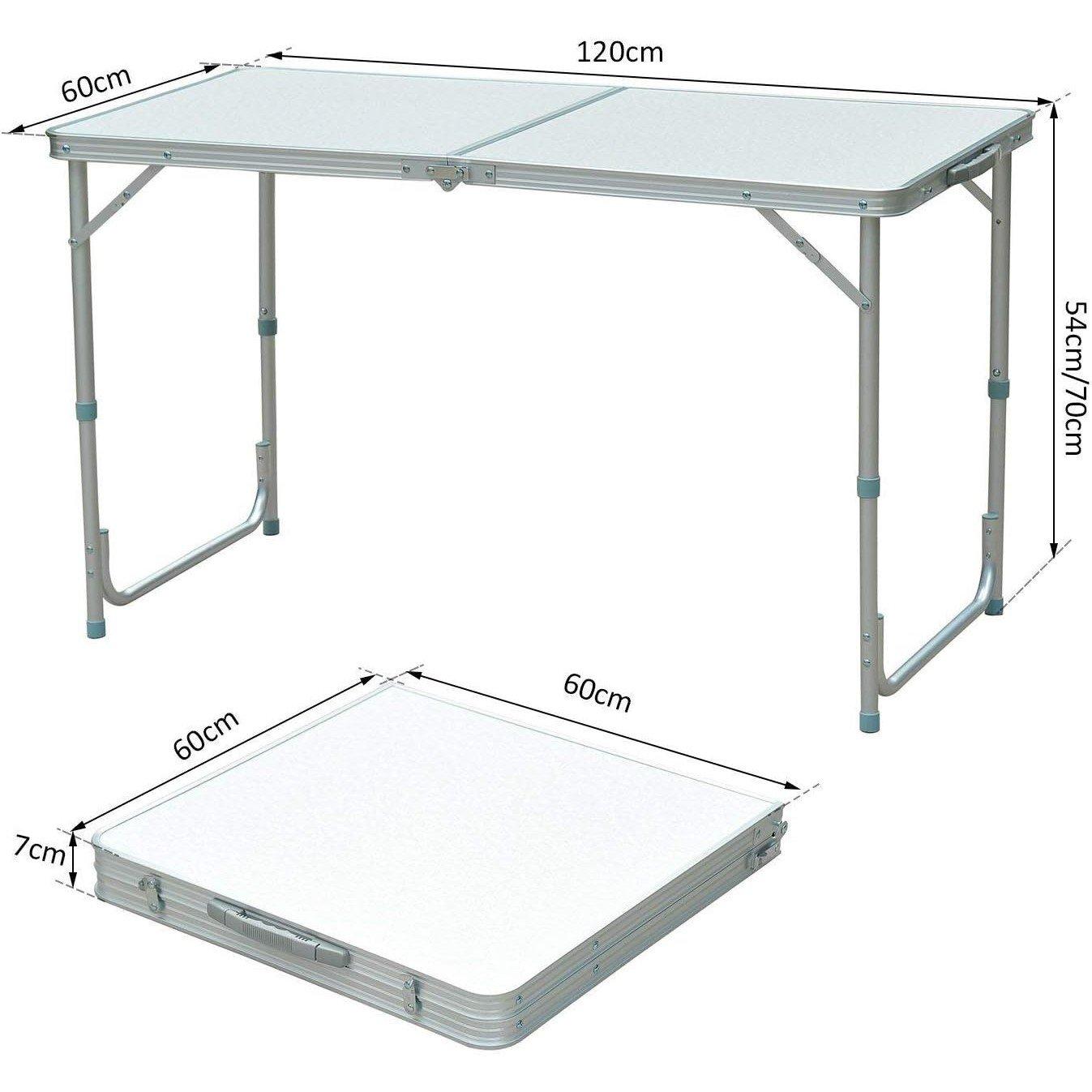 Silver - Outsunny - Portable Aluminium Foldable Table Adults - 3