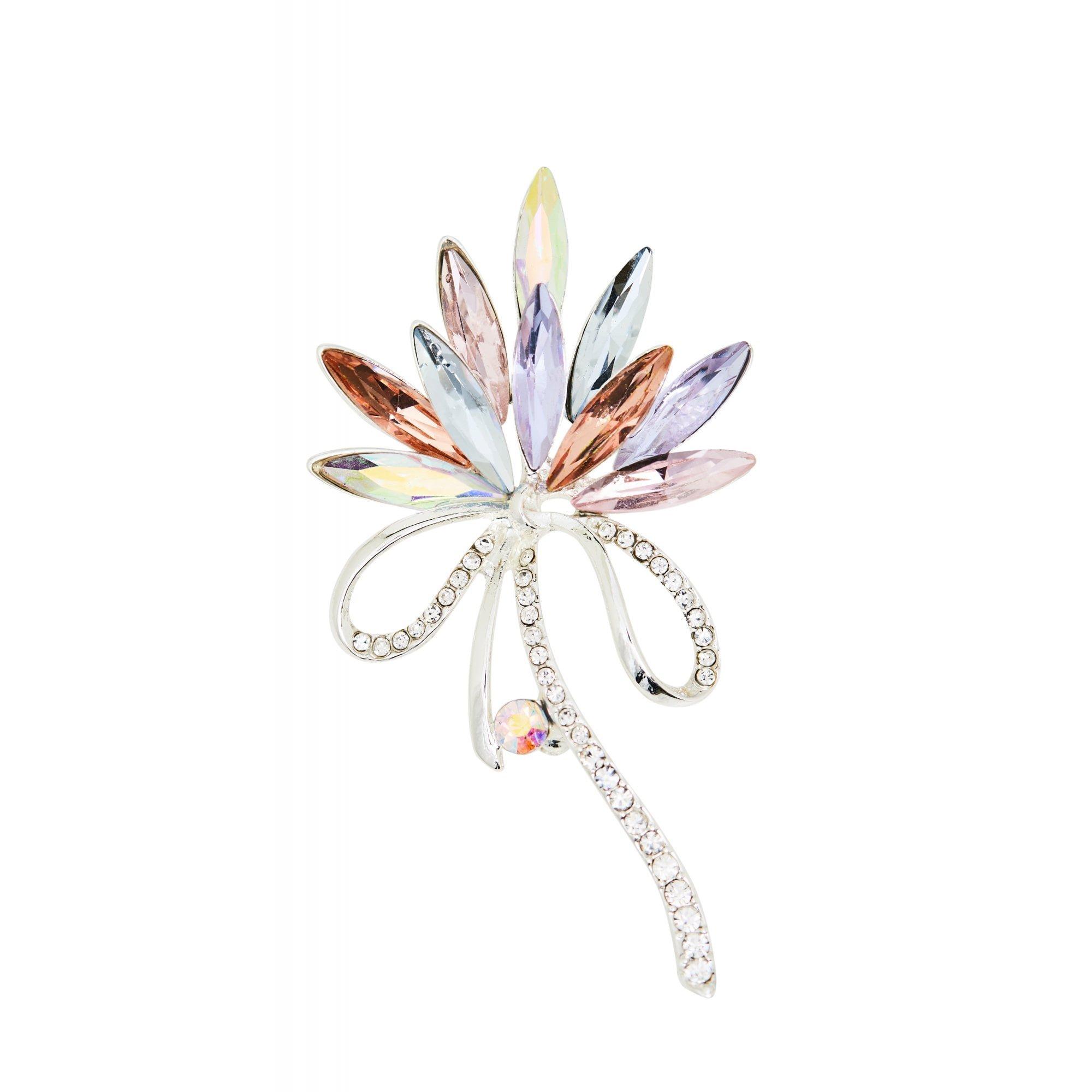 Silver - Jon Richard - Pink Navette and Crystal Ribbon Brooch - Gift Box - 2