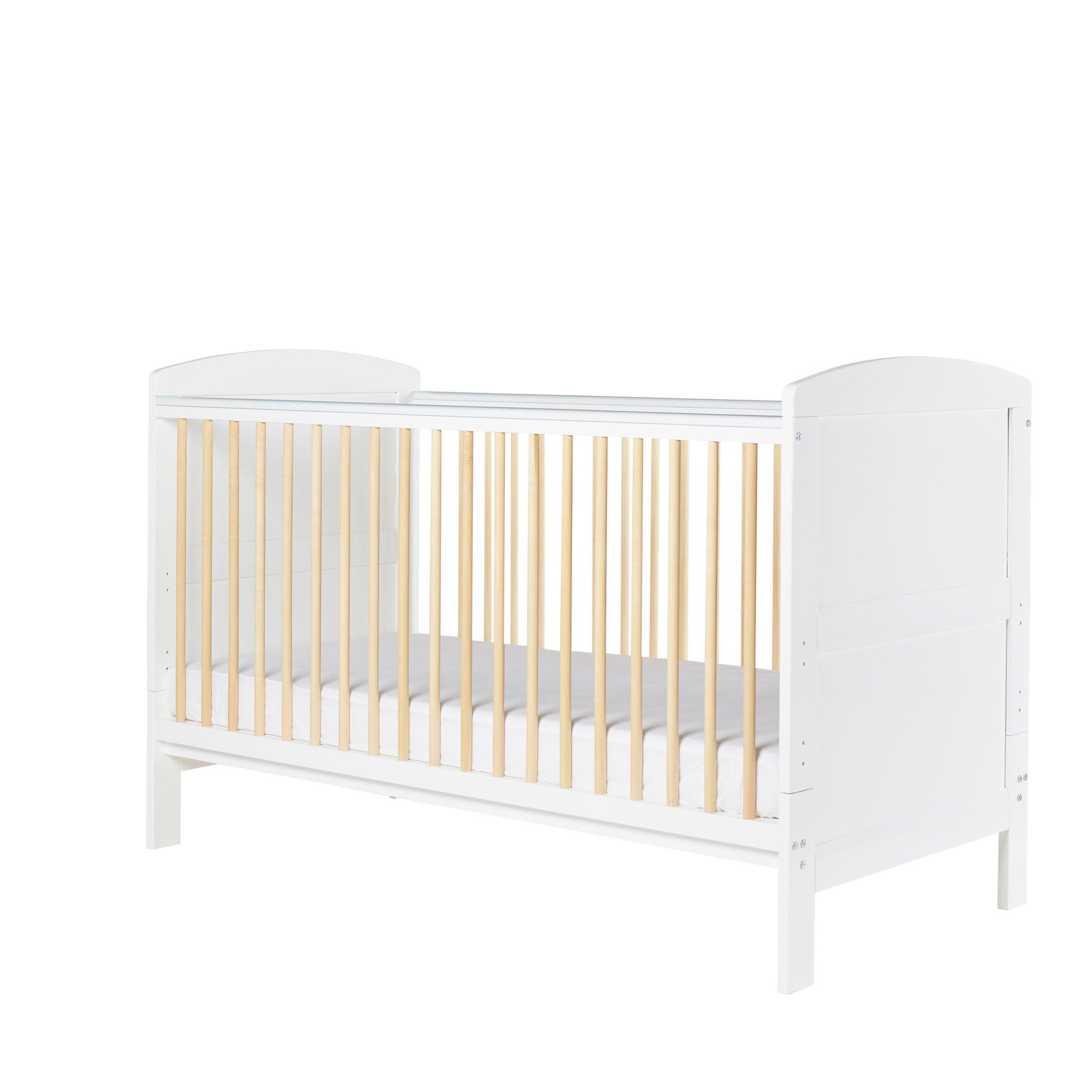 Ickle Bubba  Newborn Coleby Scandi Cot Bed, Under Drawer And Mattress - White - one