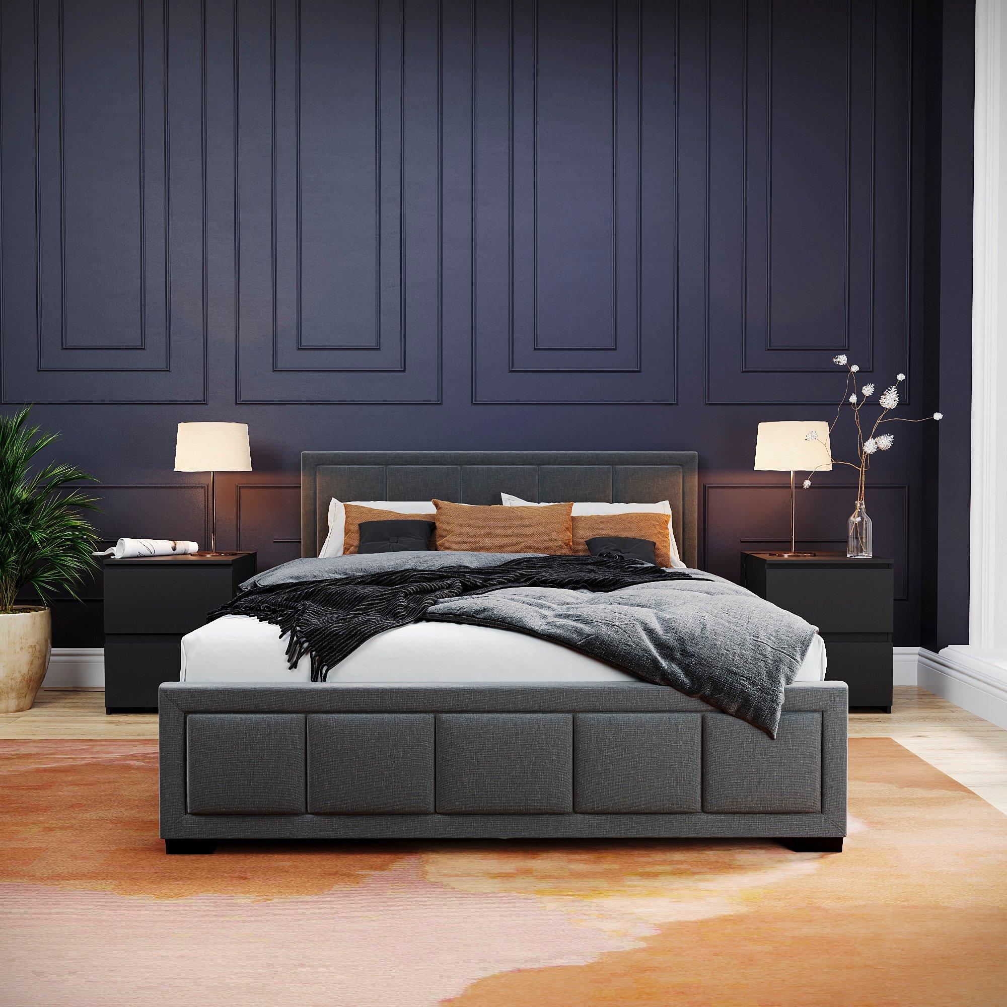 Dark Grey - Lassic - Vida Designs Vanita Double Fabric Bed UKFR - 5