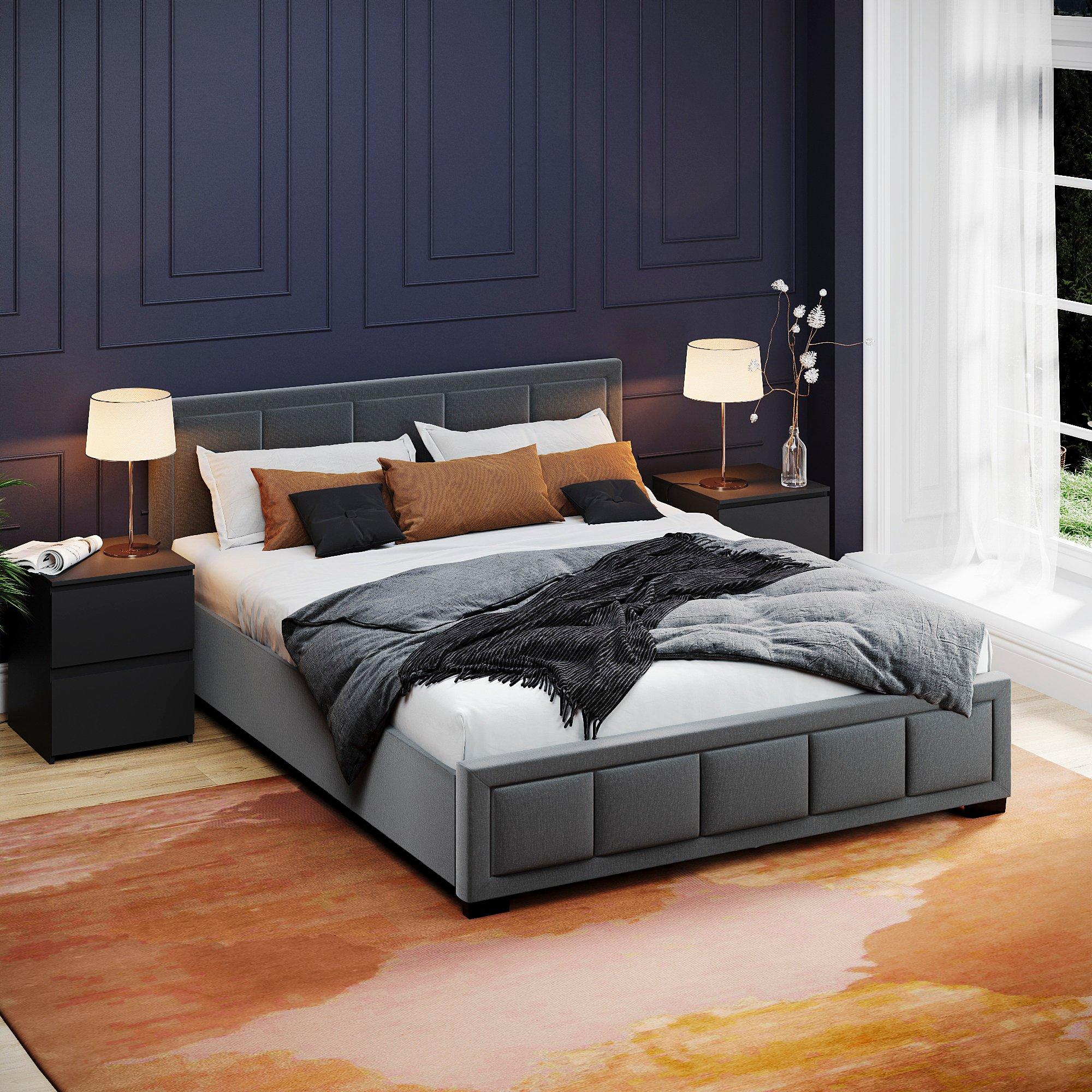 Dark Grey - Lassic - Vida Designs Vanita King Size Fabric Bed UKFR - 1