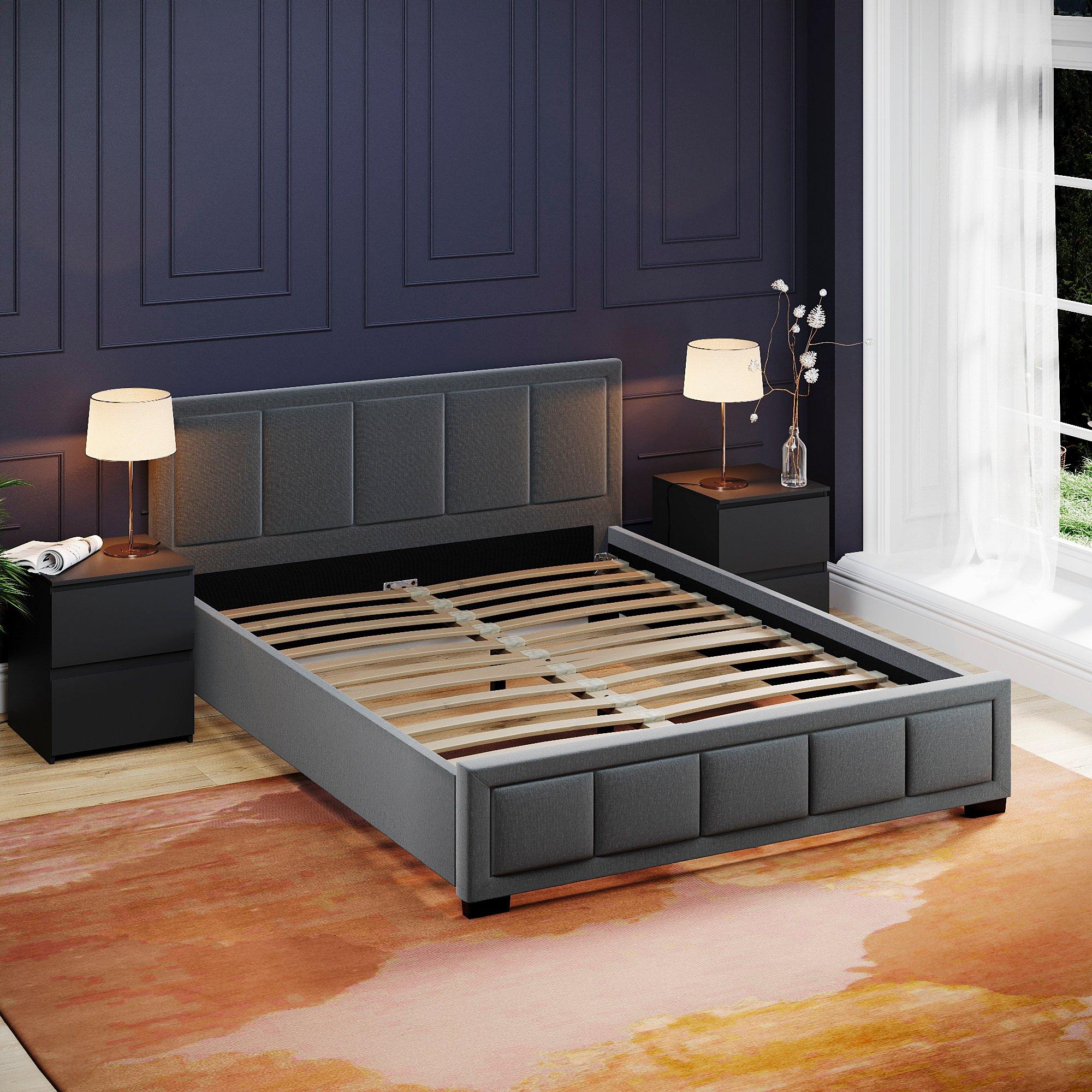 Dark Grey - Lassic - Vida Designs Vanita King Size Fabric Bed UKFR - 4