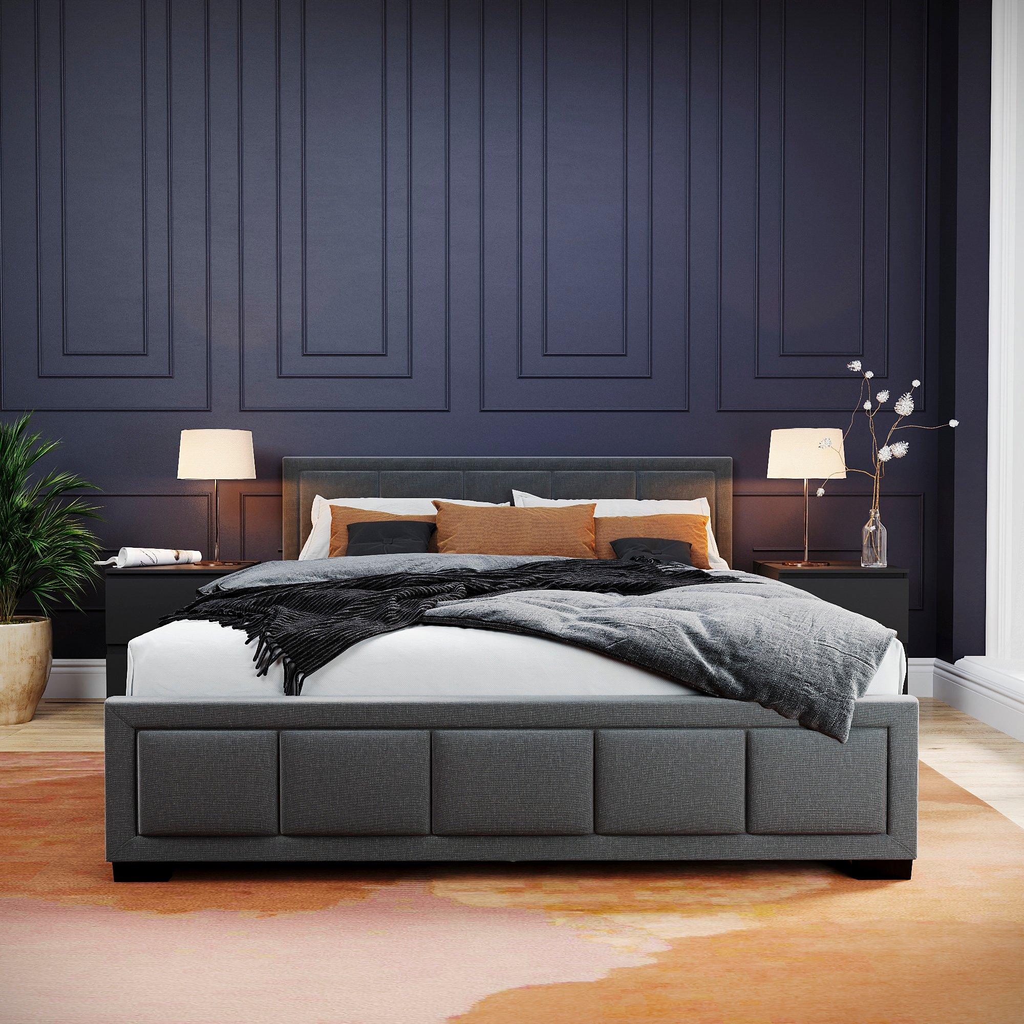 Dark Grey - Lassic - Vida Designs Vanita King Size Fabric Bed UKFR - 5