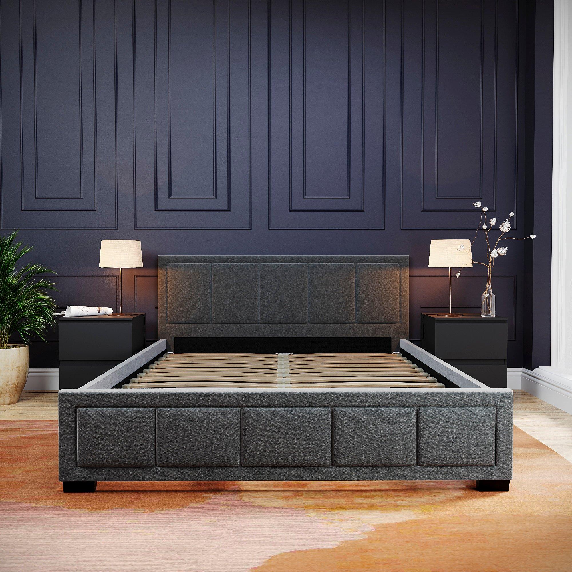 Dark Grey - Lassic - Vida Designs Vanita King Size Fabric Bed UKFR - 6